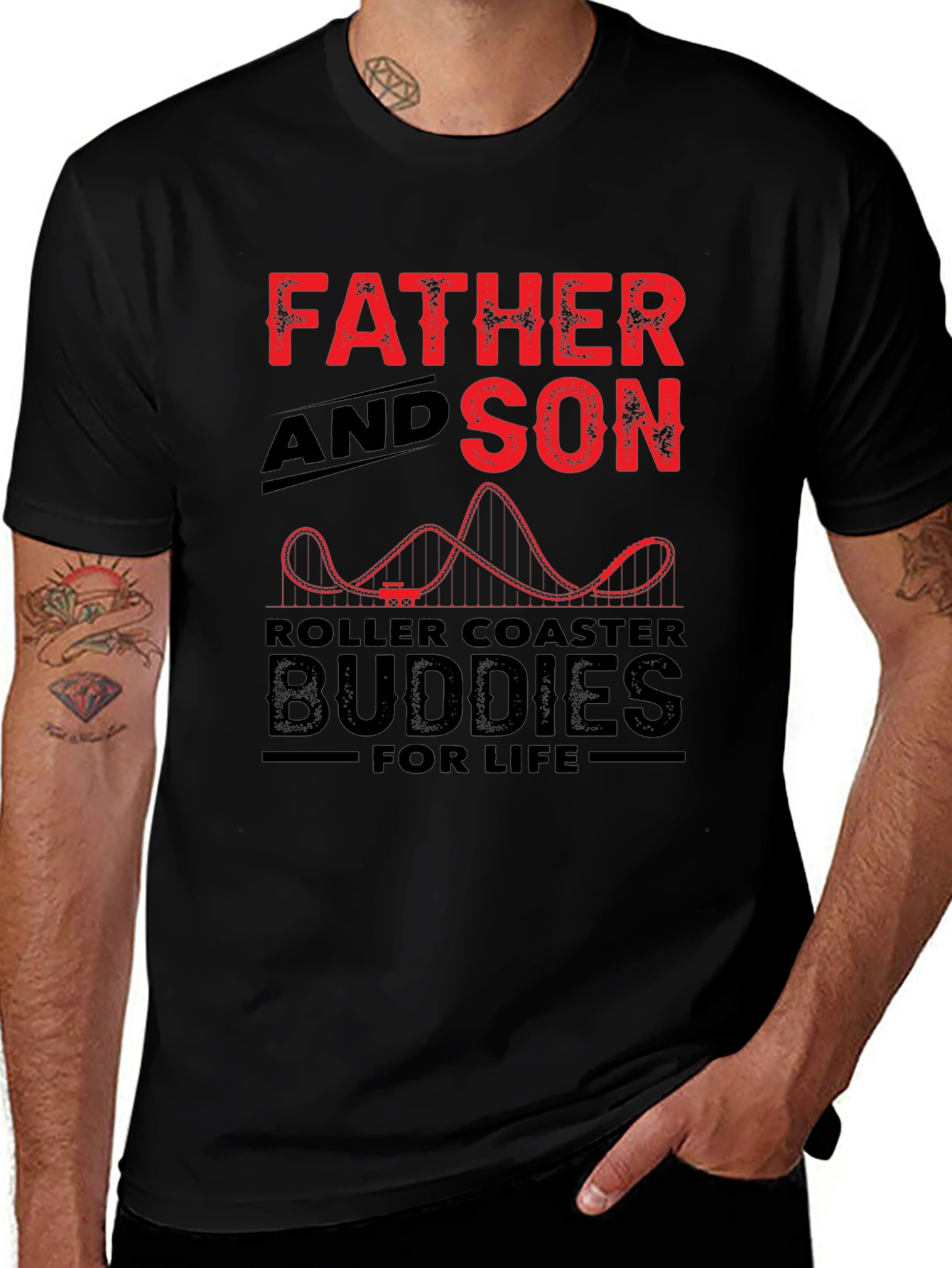Father and Son Roller Coaster Buddies T-Shirt
