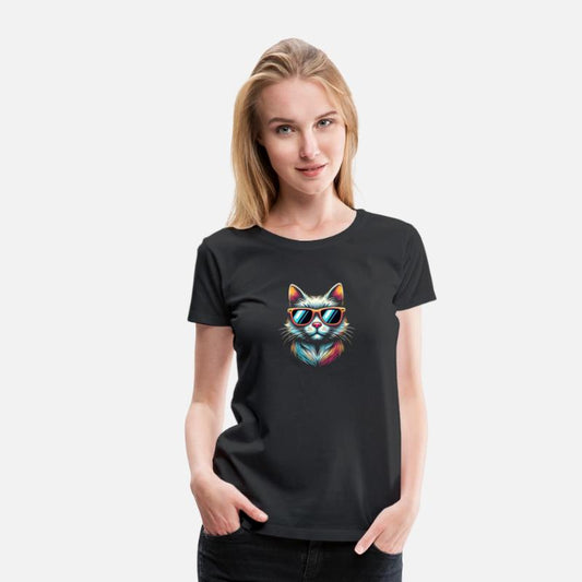Stylized cat funny cool cats pet art