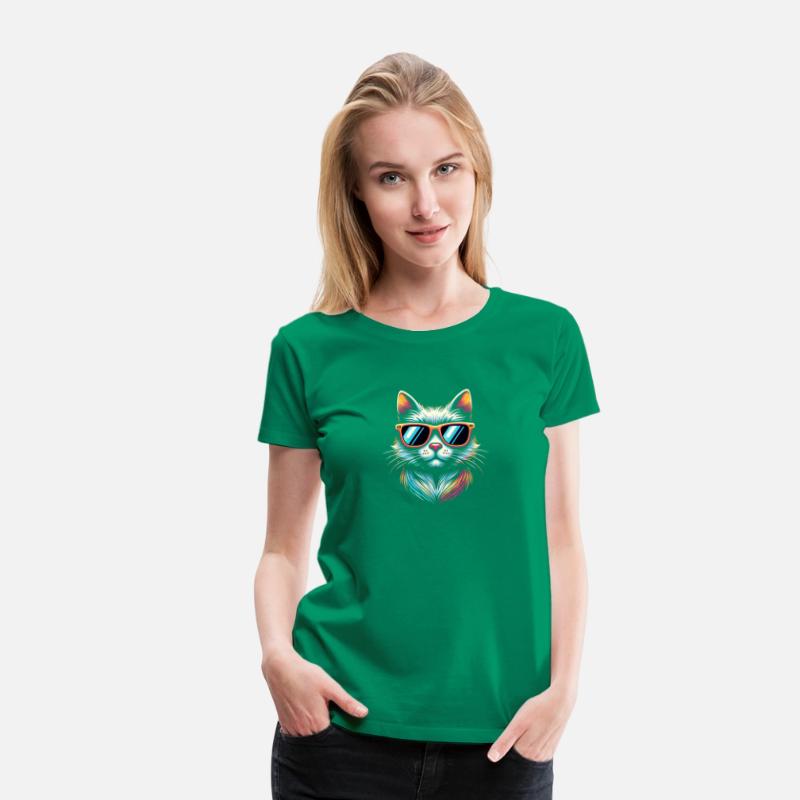 Stylized cat funny cool cats pet art