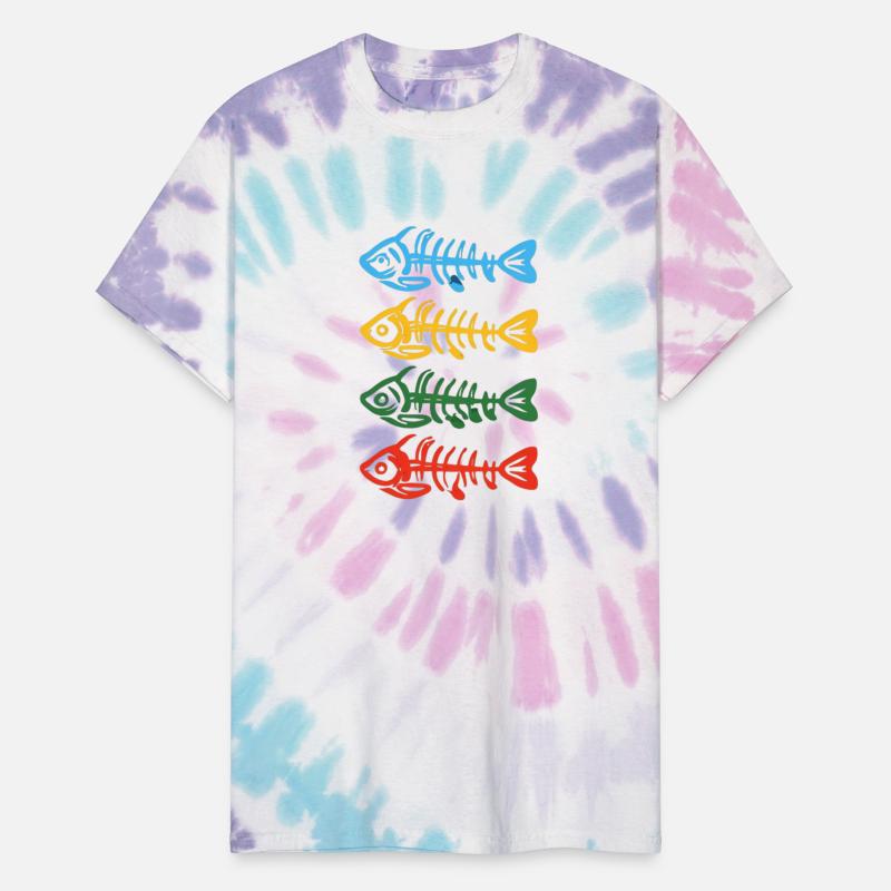 Stylized Fishbone Designs In Bright Colors