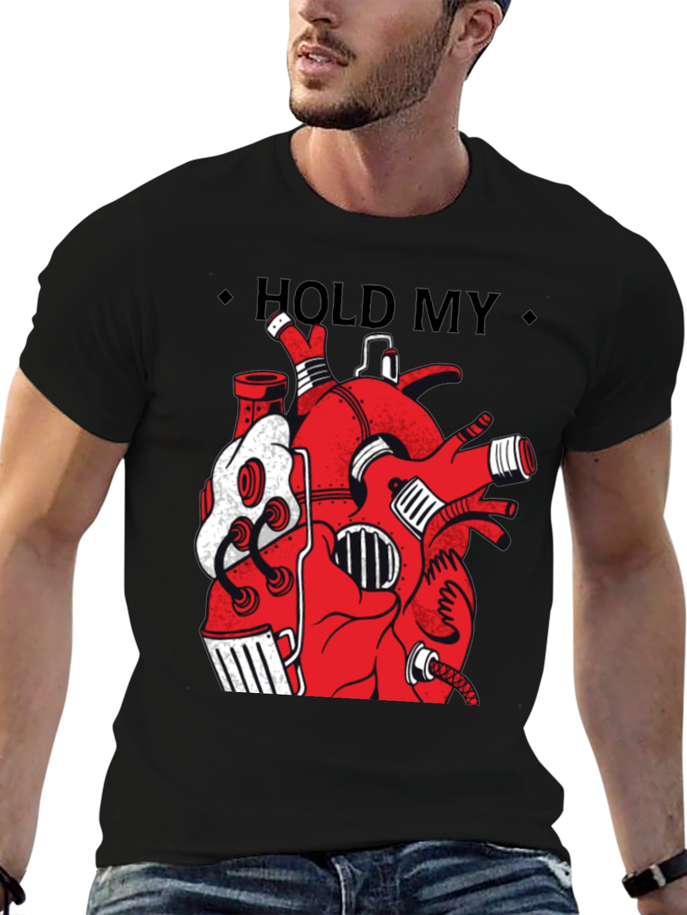 Hold My Heart Graphic Tee - Anatomical Heart Shirt