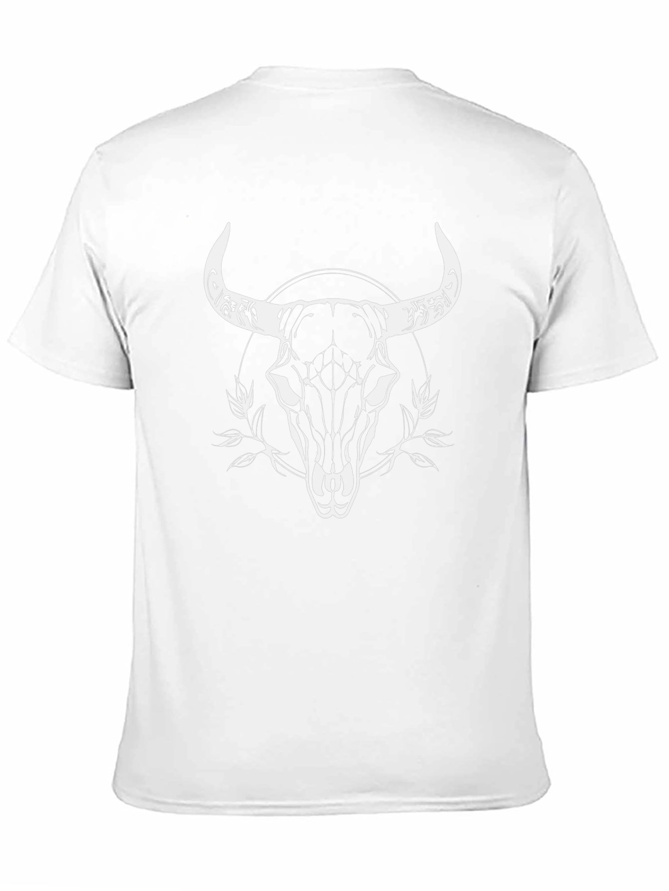 Black T-Shirt with Bull Skull Graphic