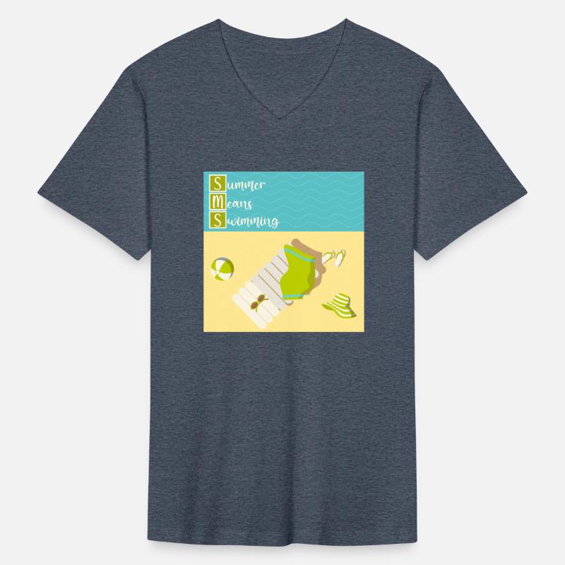 Summer means swimming beach scene