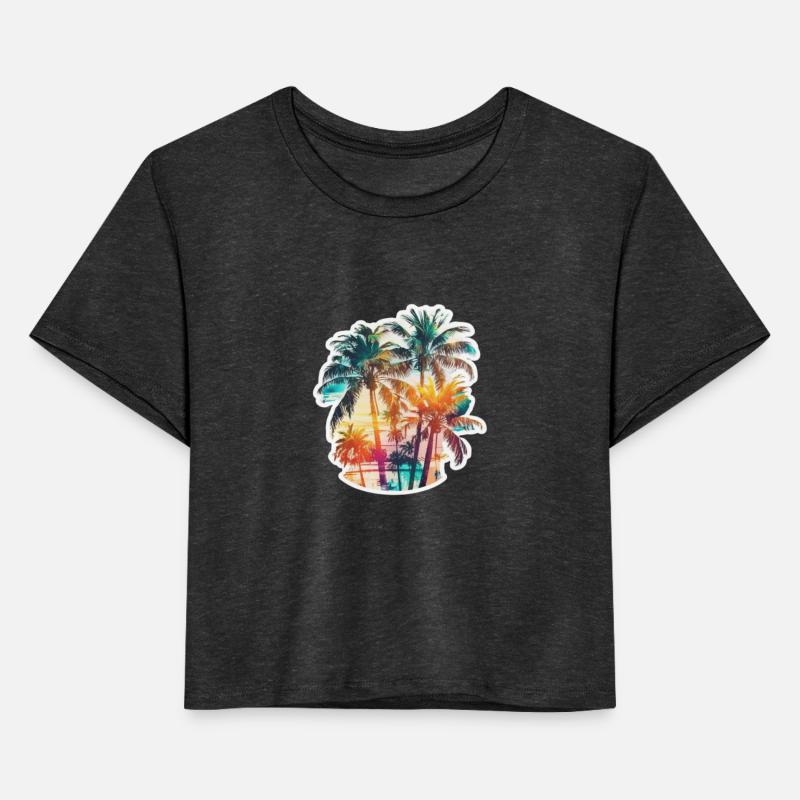 Summer Vibes with Palm Trees on the Beach