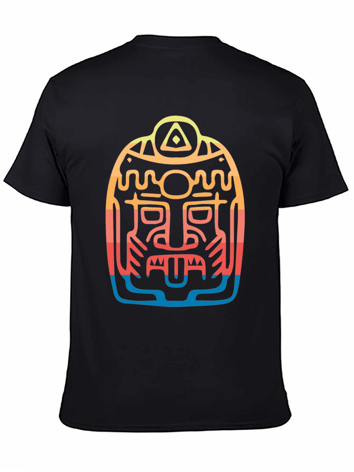 Aztec Mask Graphic Tee - Cool Tribal Design T-Shirt