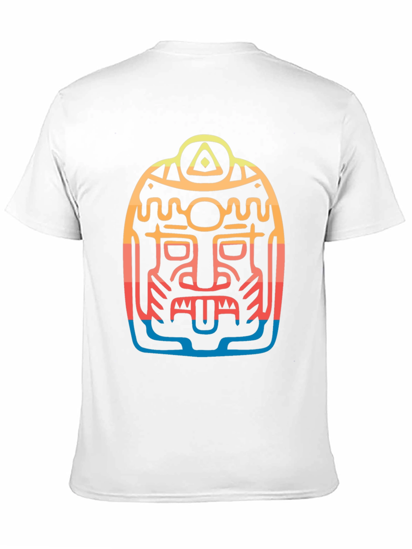 Aztec Mask Graphic Tee - Cool Tribal Design T-Shirt