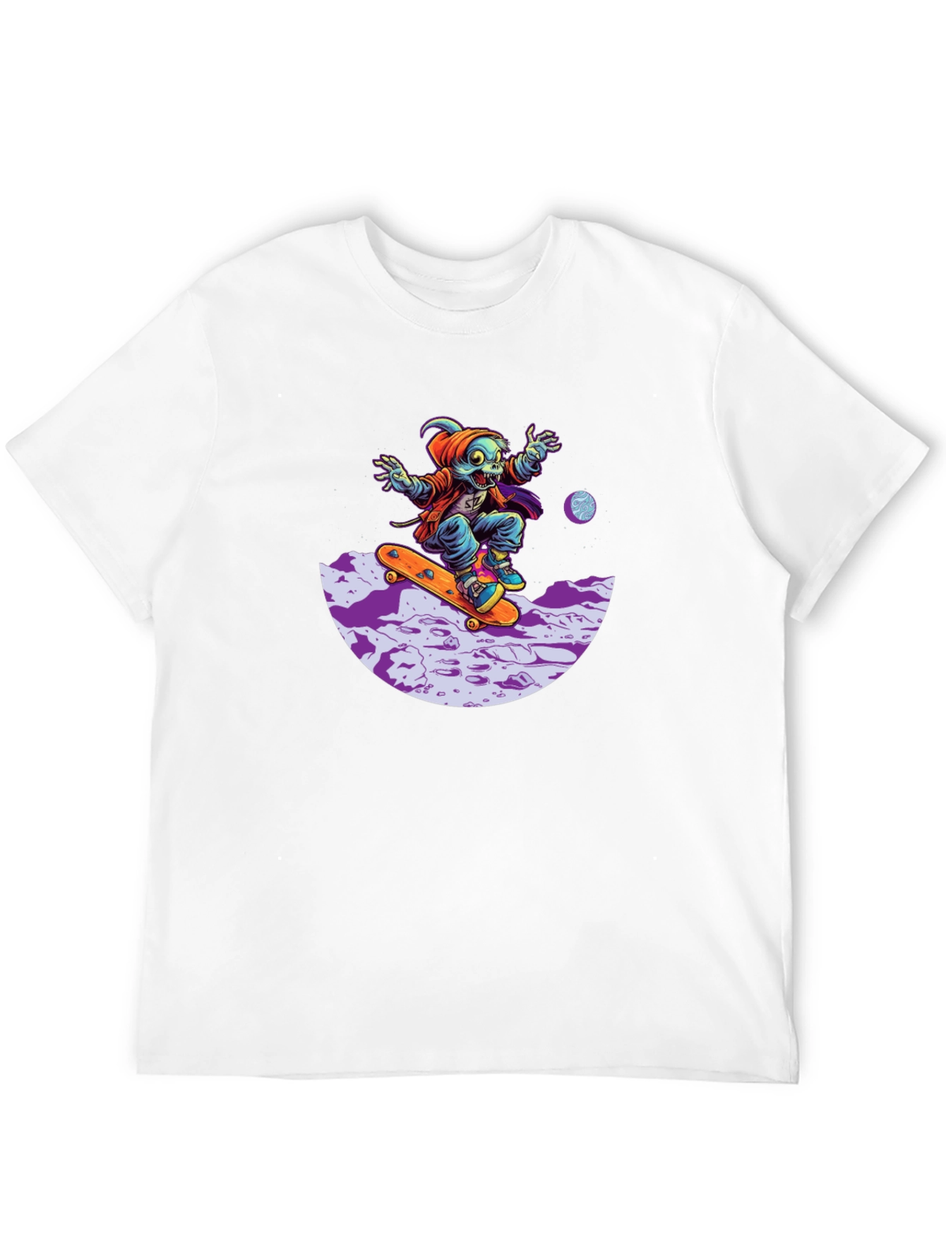Skateboarding Alien Black T-Shirt