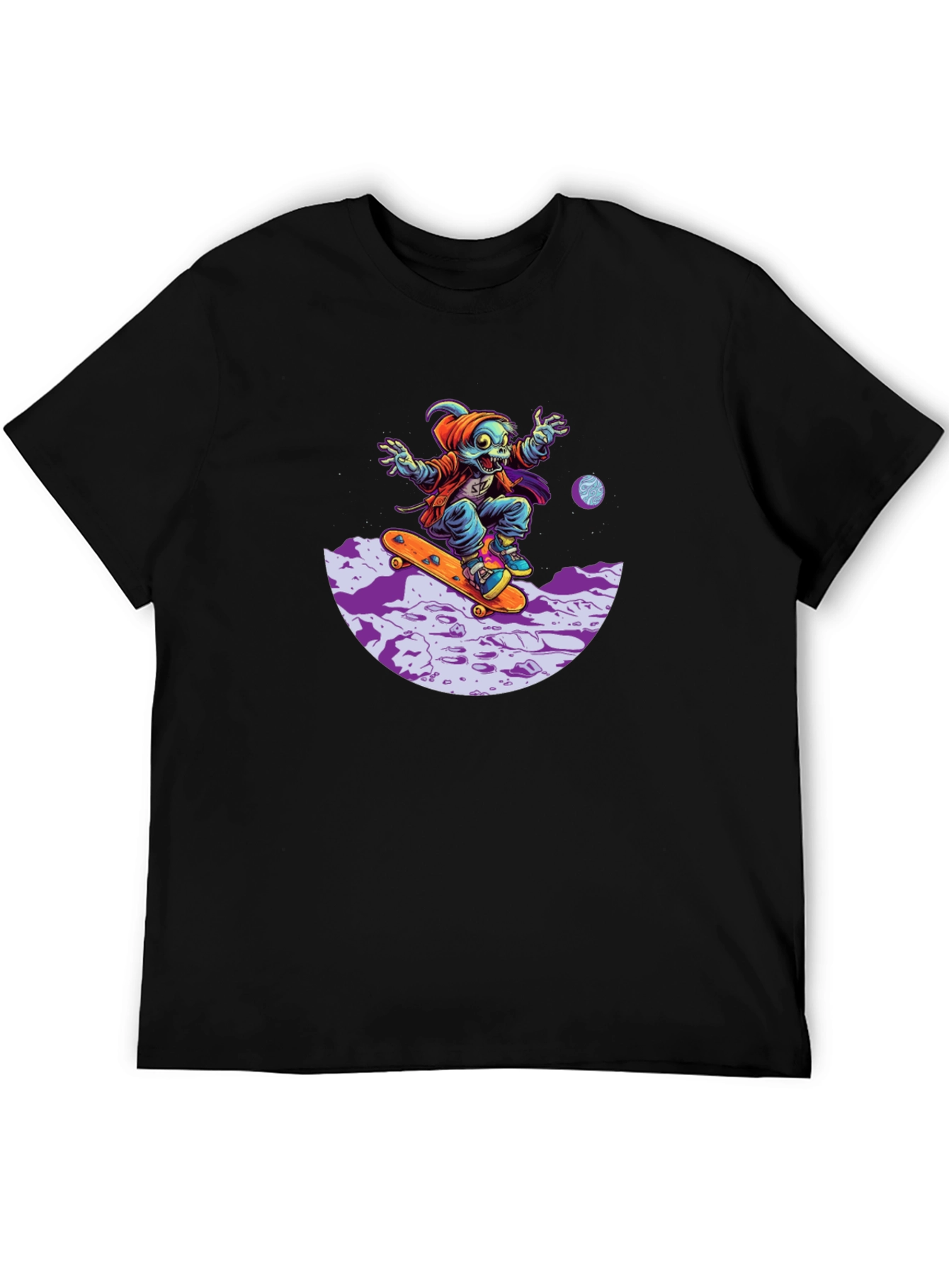 Skateboarding Alien Black T-Shirt