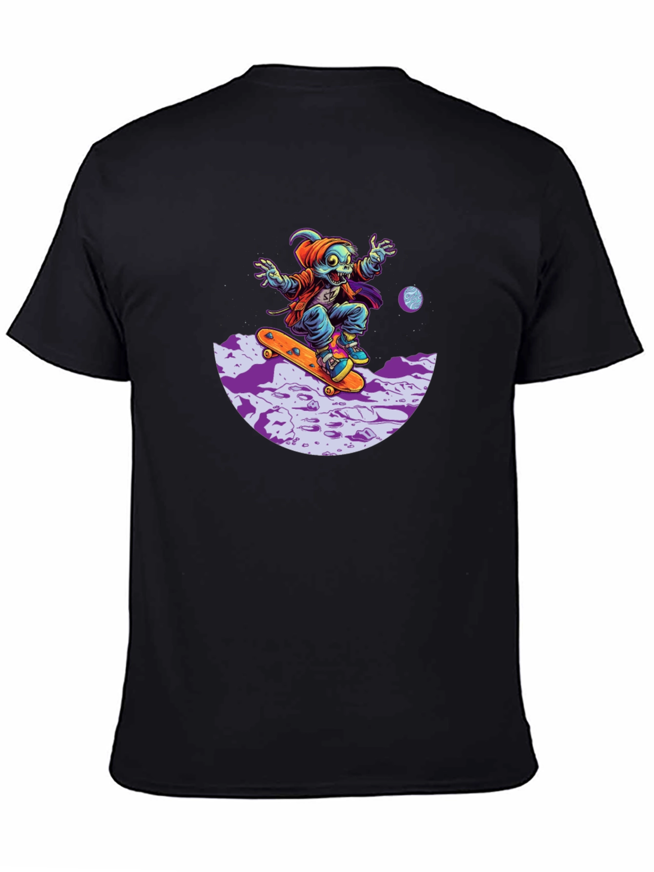 Skateboarding Alien Black T-Shirt
