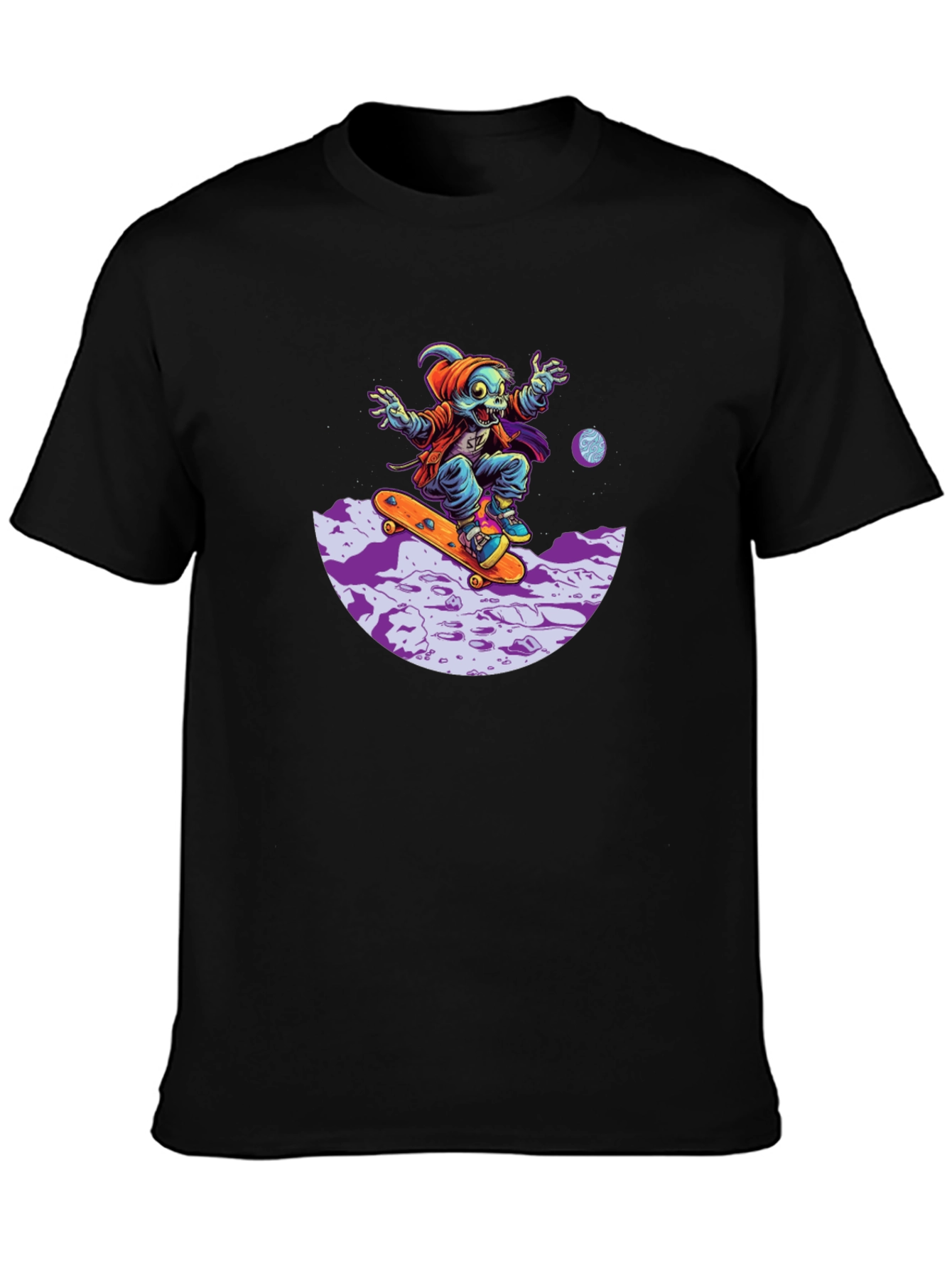 Skateboarding Alien Black T-Shirt
