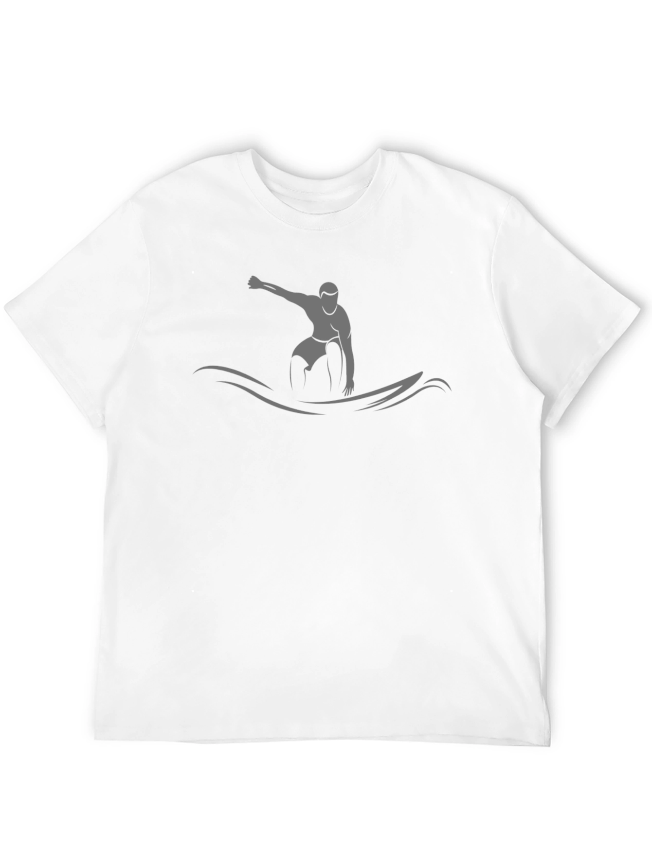 Surfer Silhouette Graphic T-Shirt - Cool Casual Tee