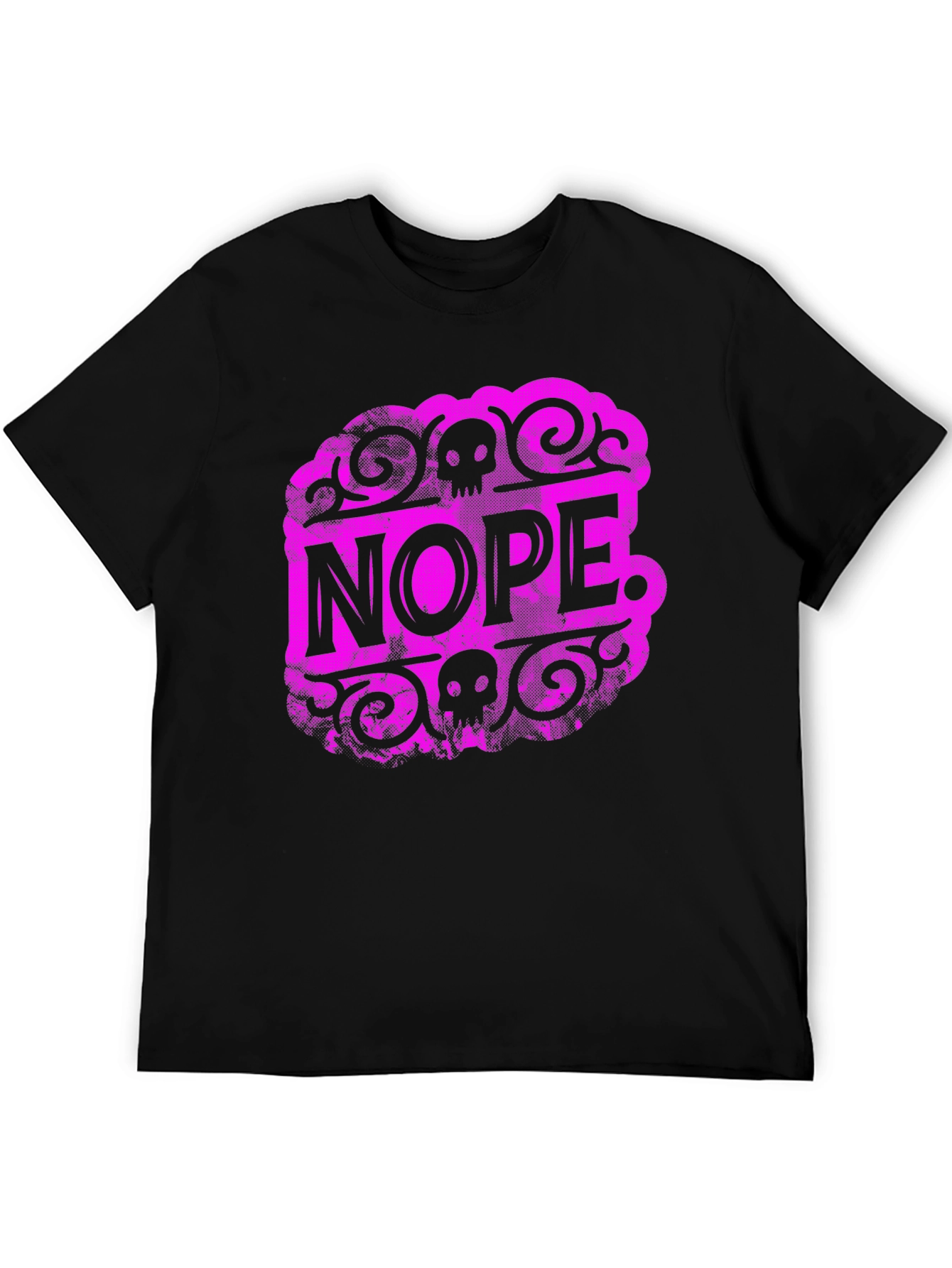 Nope Skull Graphic T-Shirt - Black