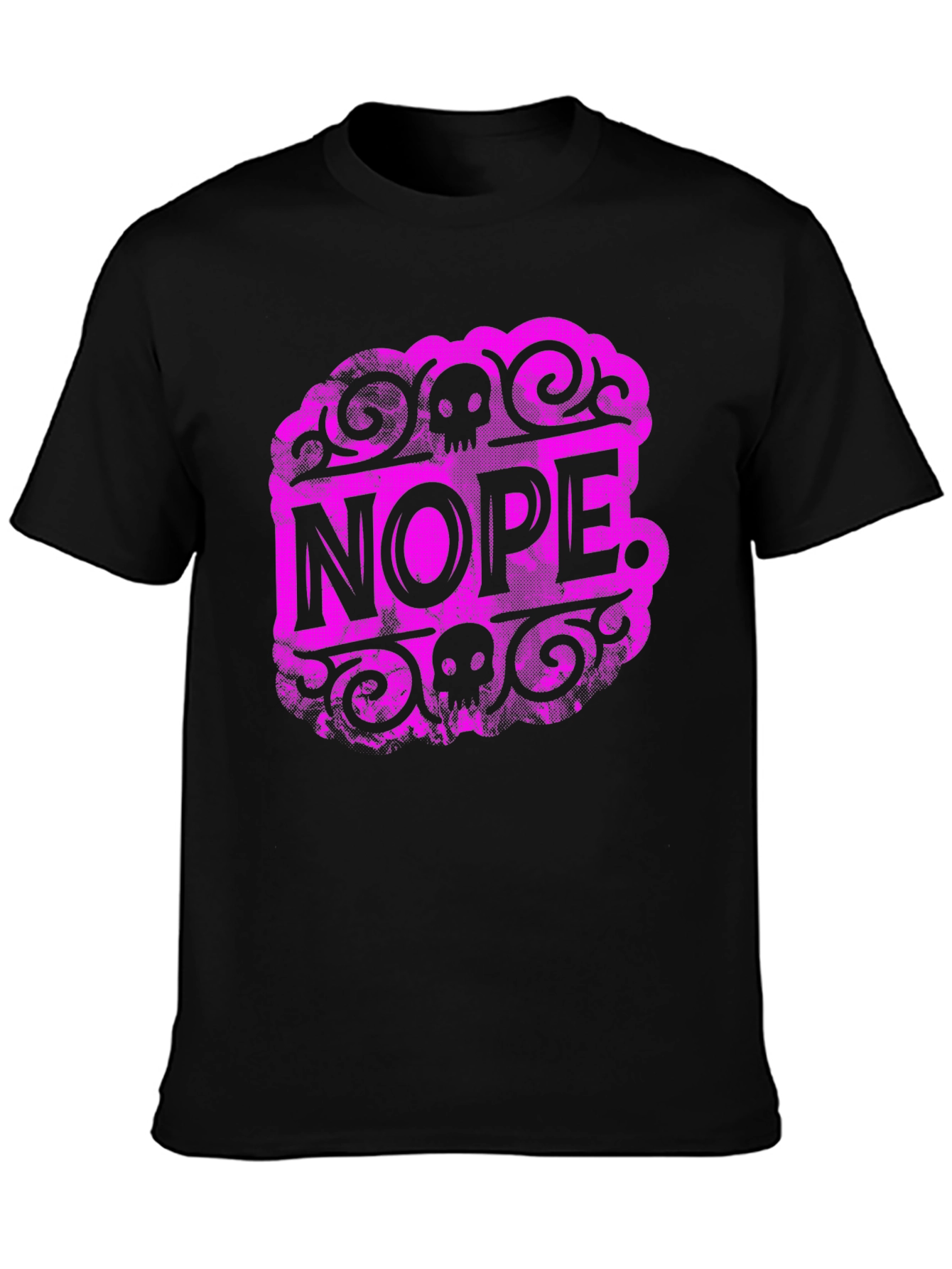 Nope Skull Graphic T-Shirt - Black