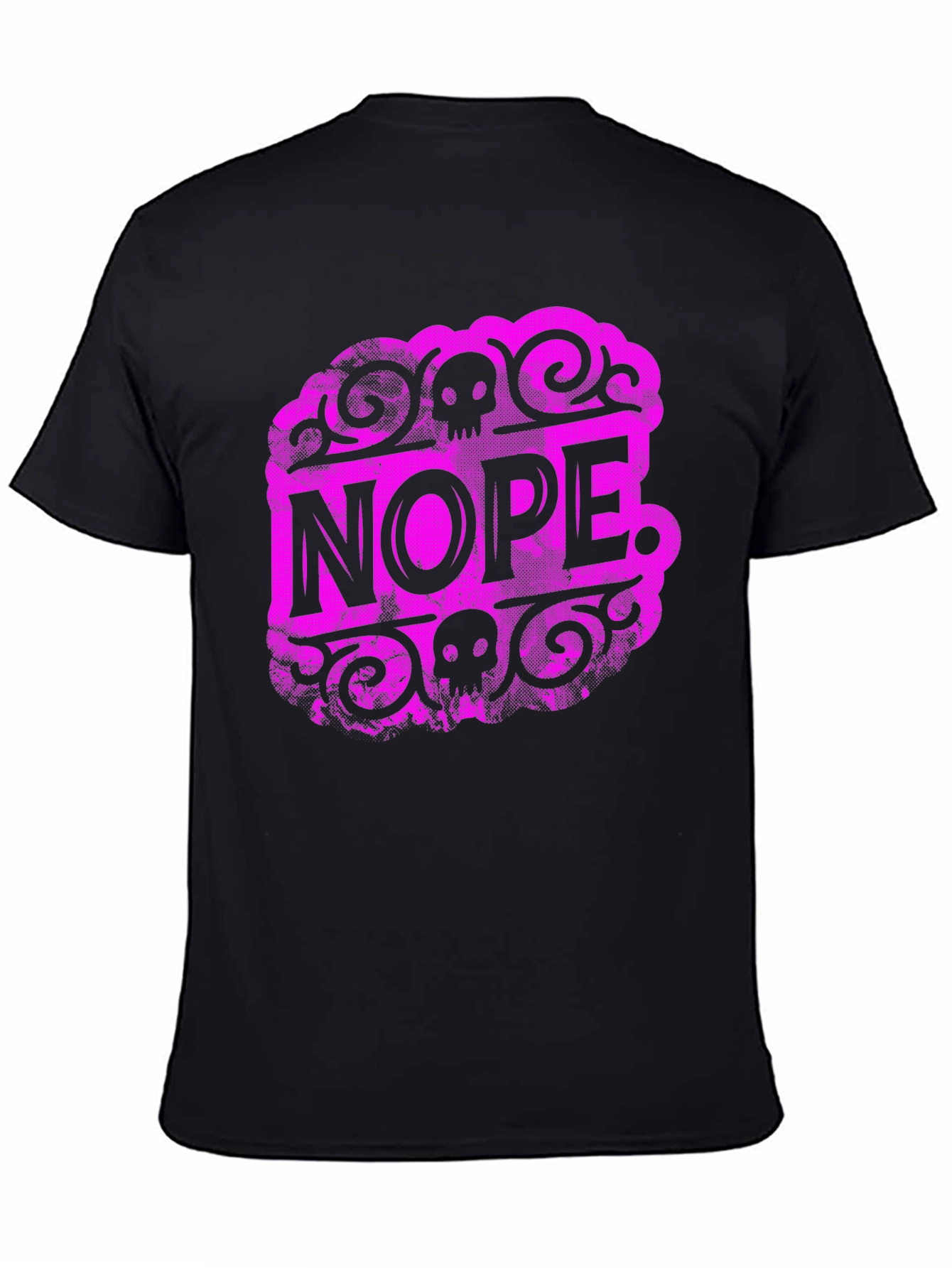 Nope Skull Graphic T-Shirt - Black