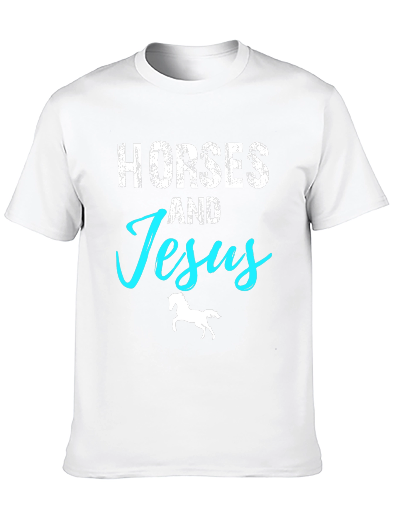 Horses and Jesus Graphic T-Shirt - Black