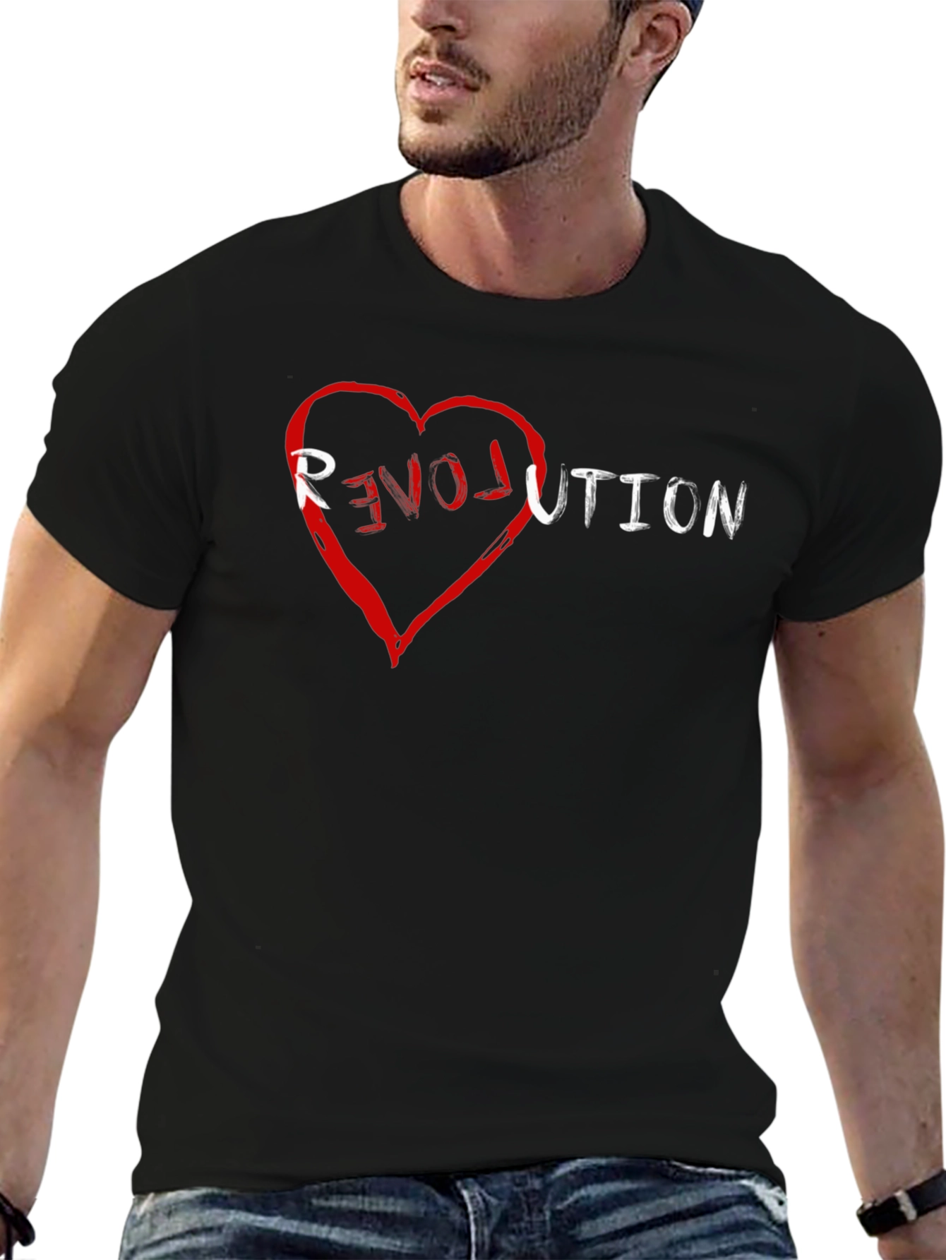 Love Revolution Black Graphic Tee