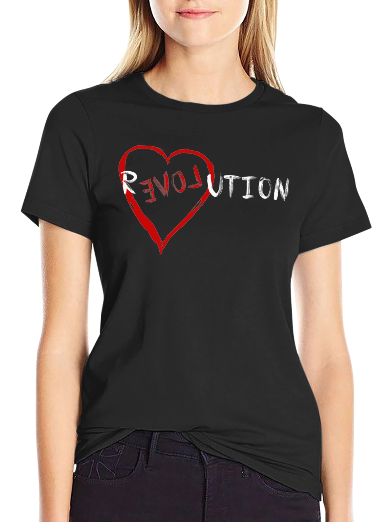 Love Revolution Black Graphic Tee