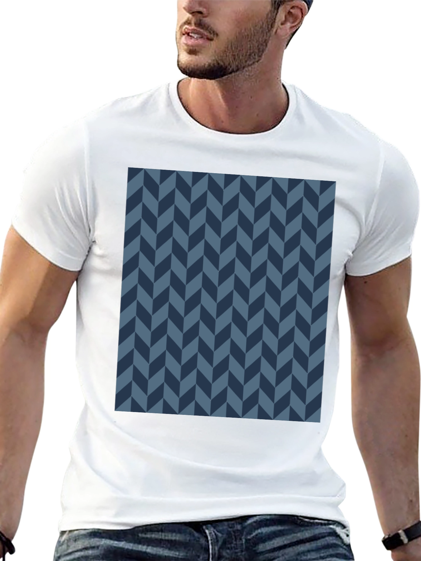 Modern Herringbone Tee - Black