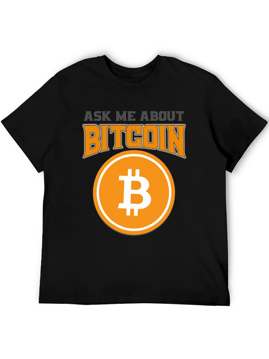 Ask Me About Bitcoin Black Graphic Tee