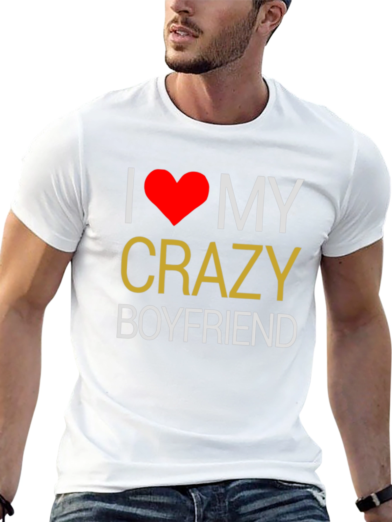 I Love My Crazy Boyfriend T-Shirt - Black