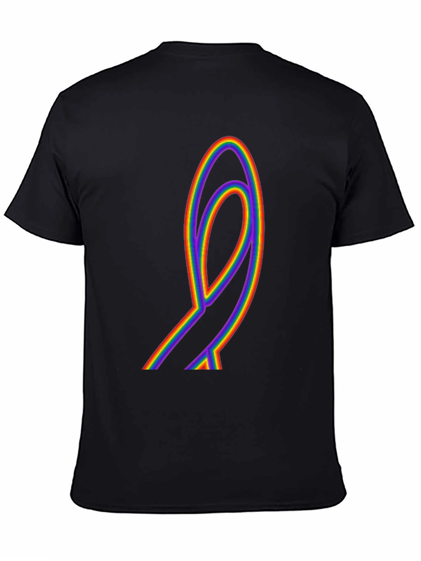 Rainbow Ribbon Graphic Tee - Black