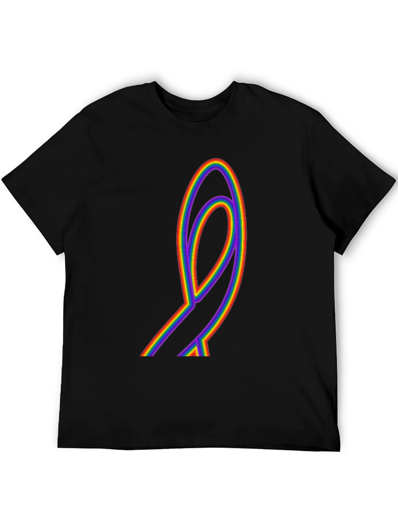 Rainbow Ribbon Graphic Tee - Black