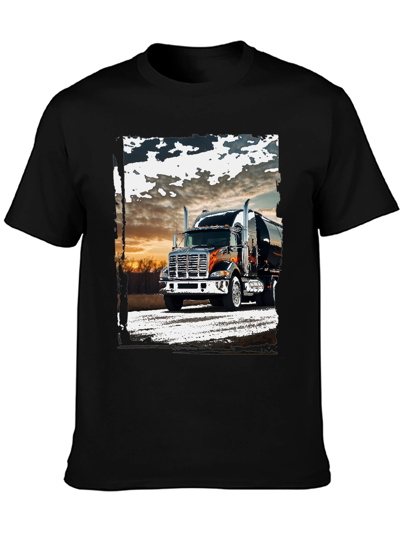 Truck Graphic Tee - Black Cotton Blend