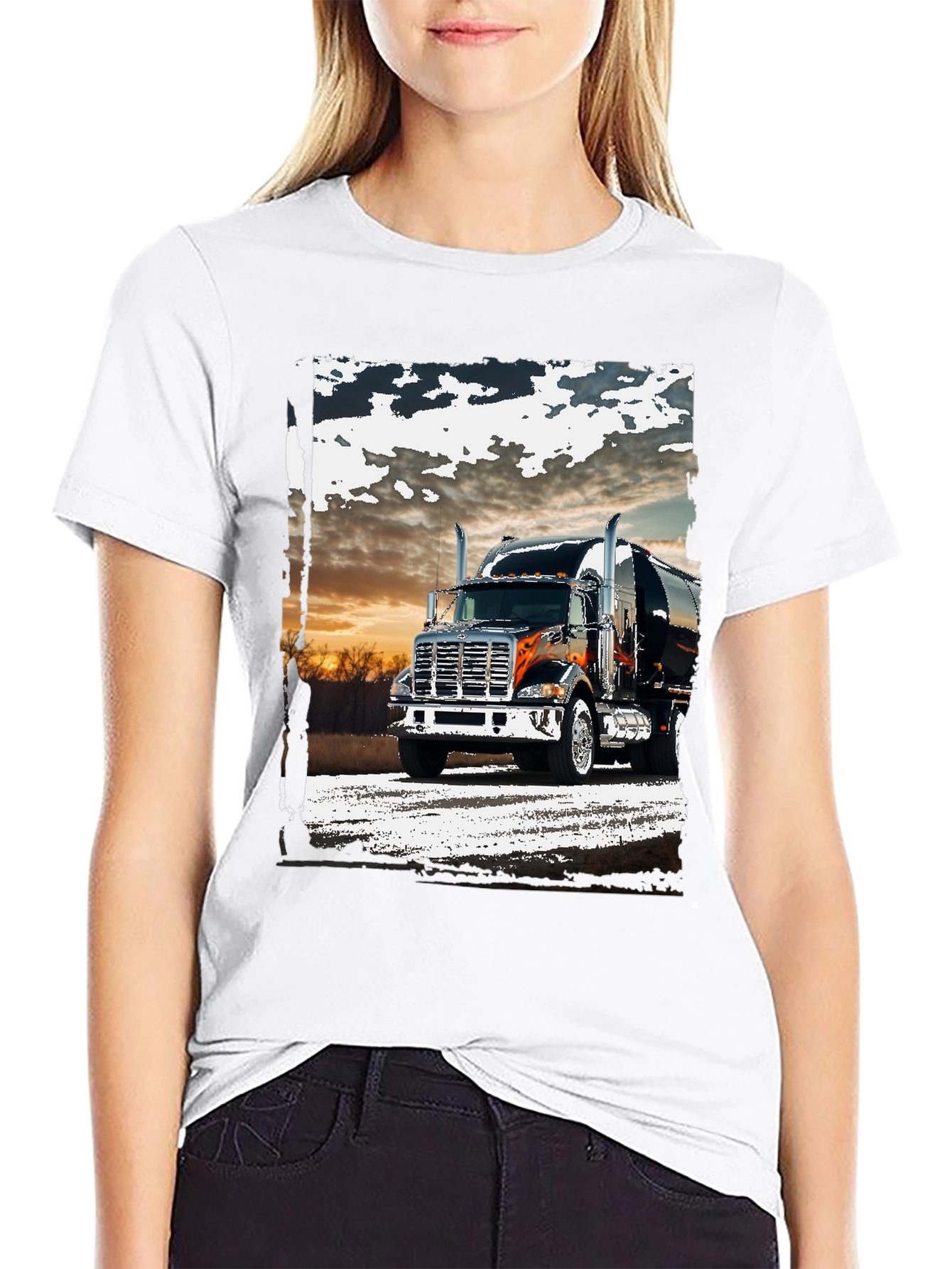 Truck Graphic Tee - Black Cotton Blend
