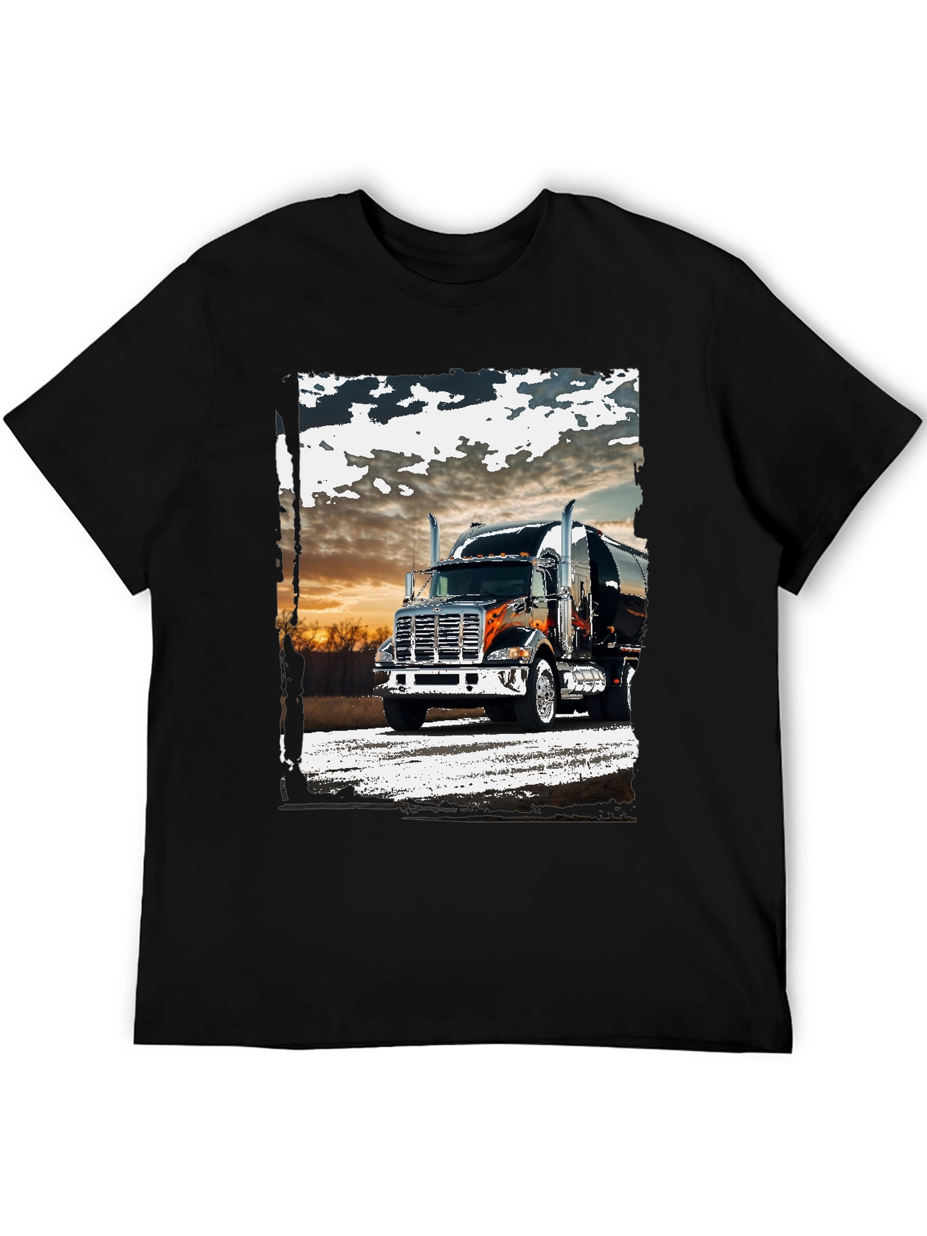 Truck Graphic Tee - Black Cotton Blend