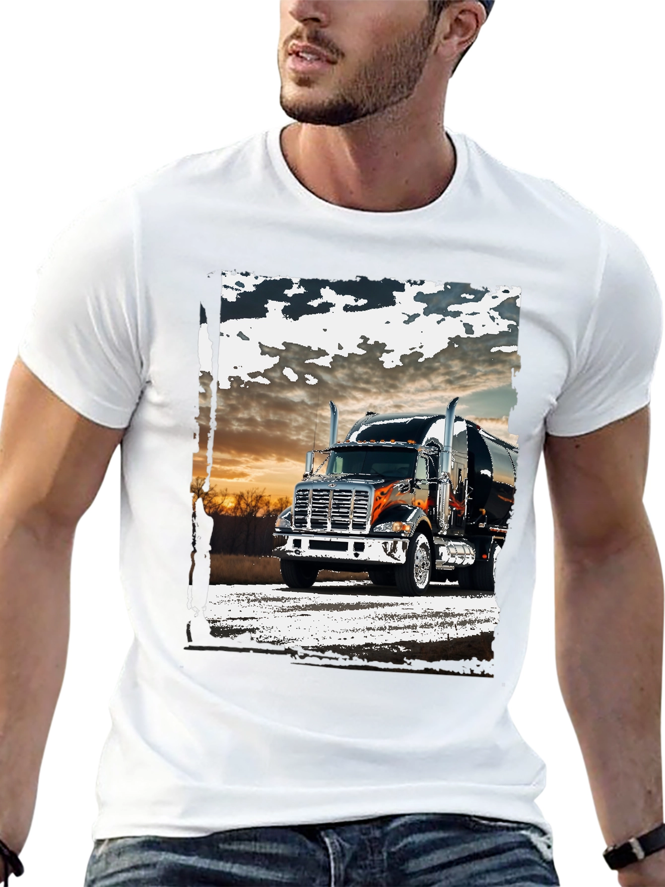 Truck Graphic Tee - Black Cotton Blend