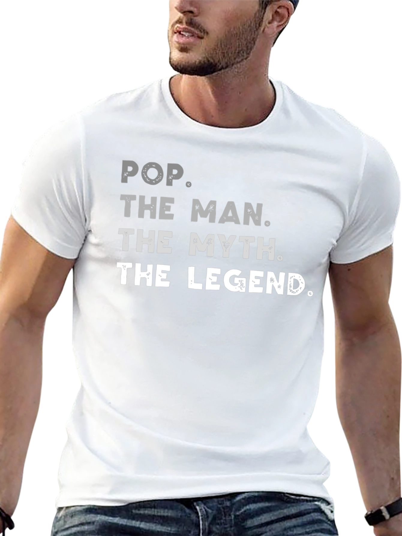 Pop The Man The Myth Legend Black Graphic T-Shirt