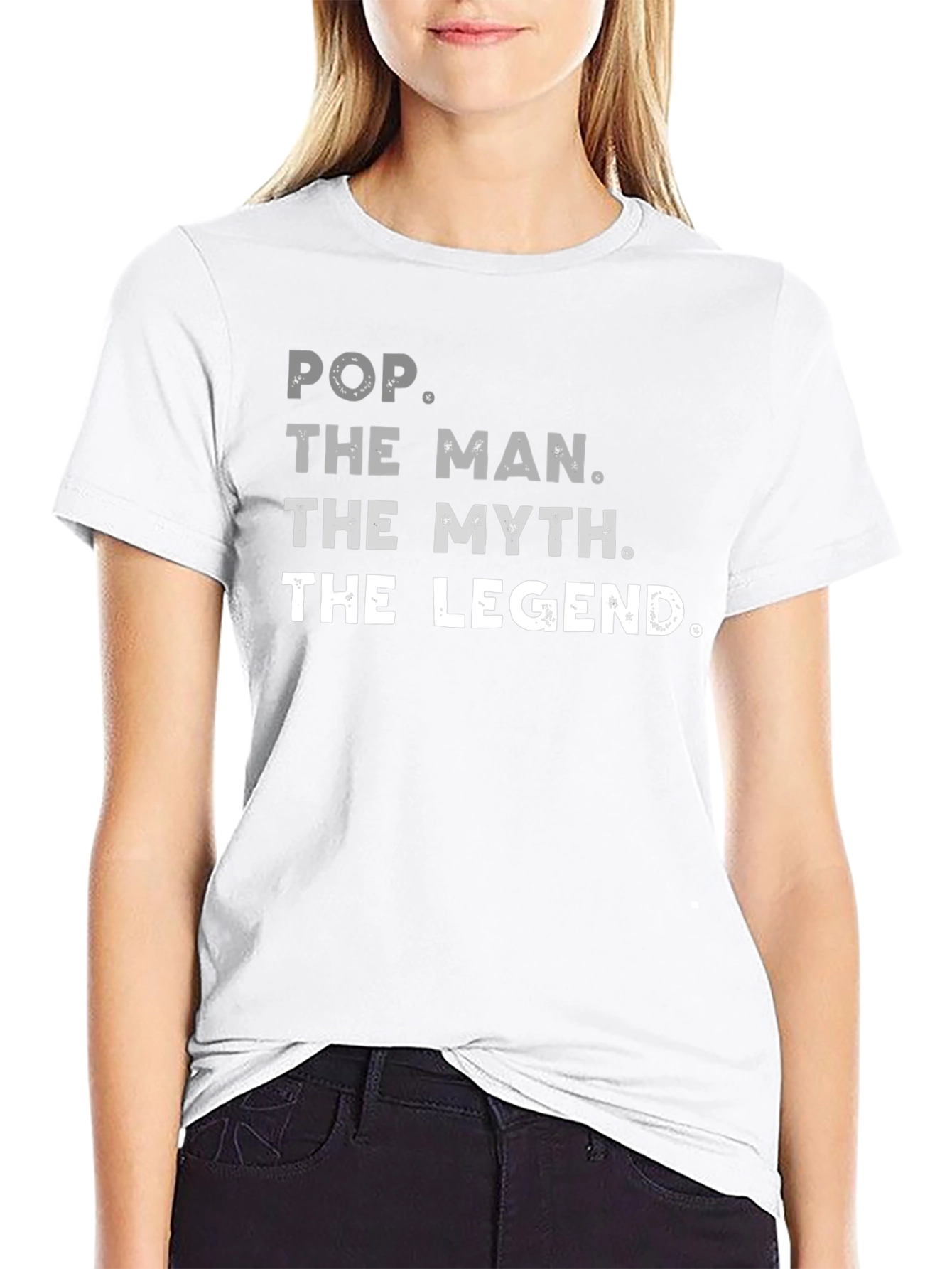 Pop The Man The Myth Legend Black Graphic T-Shirt