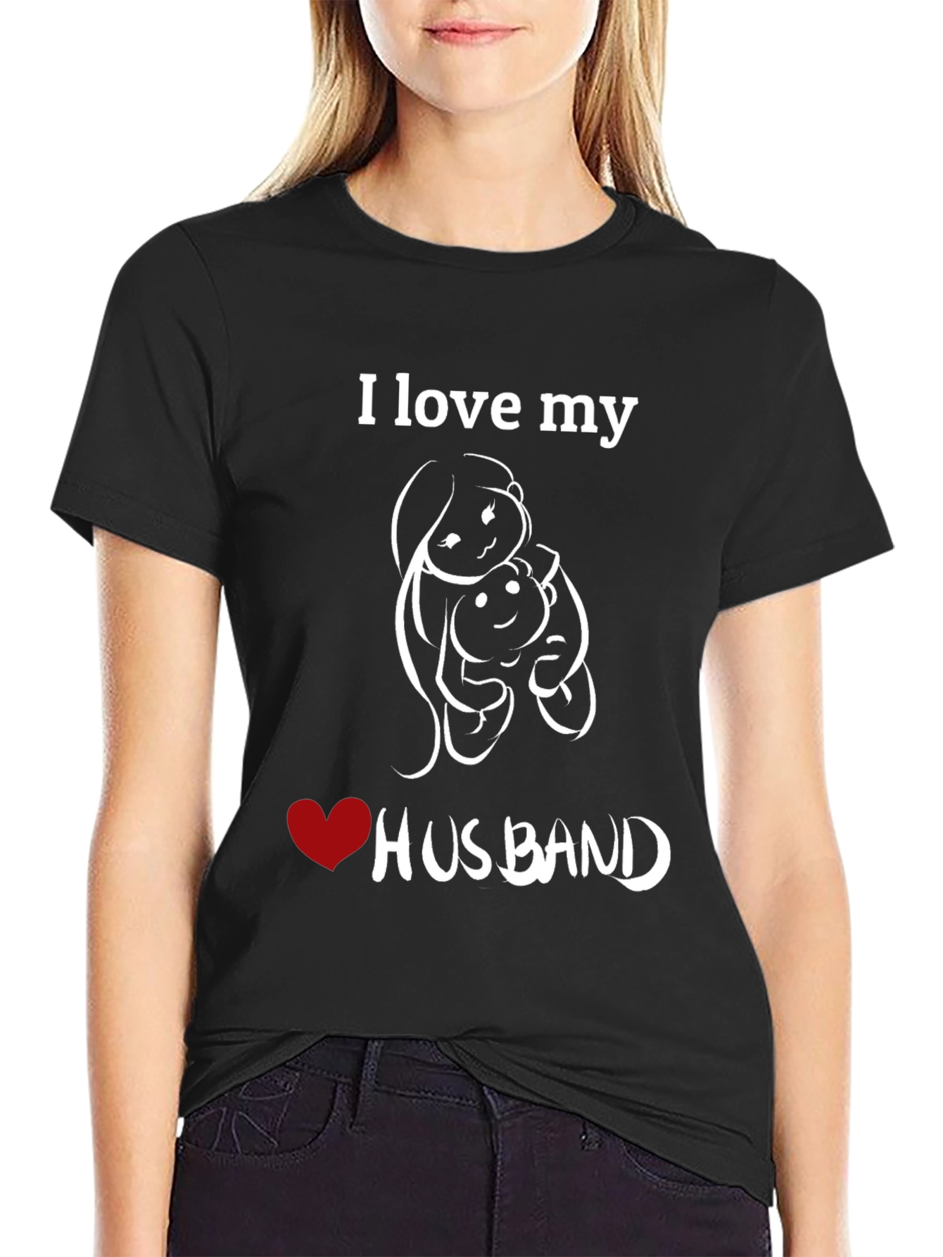 I Love My Husband Graphic T-Shirt - Black