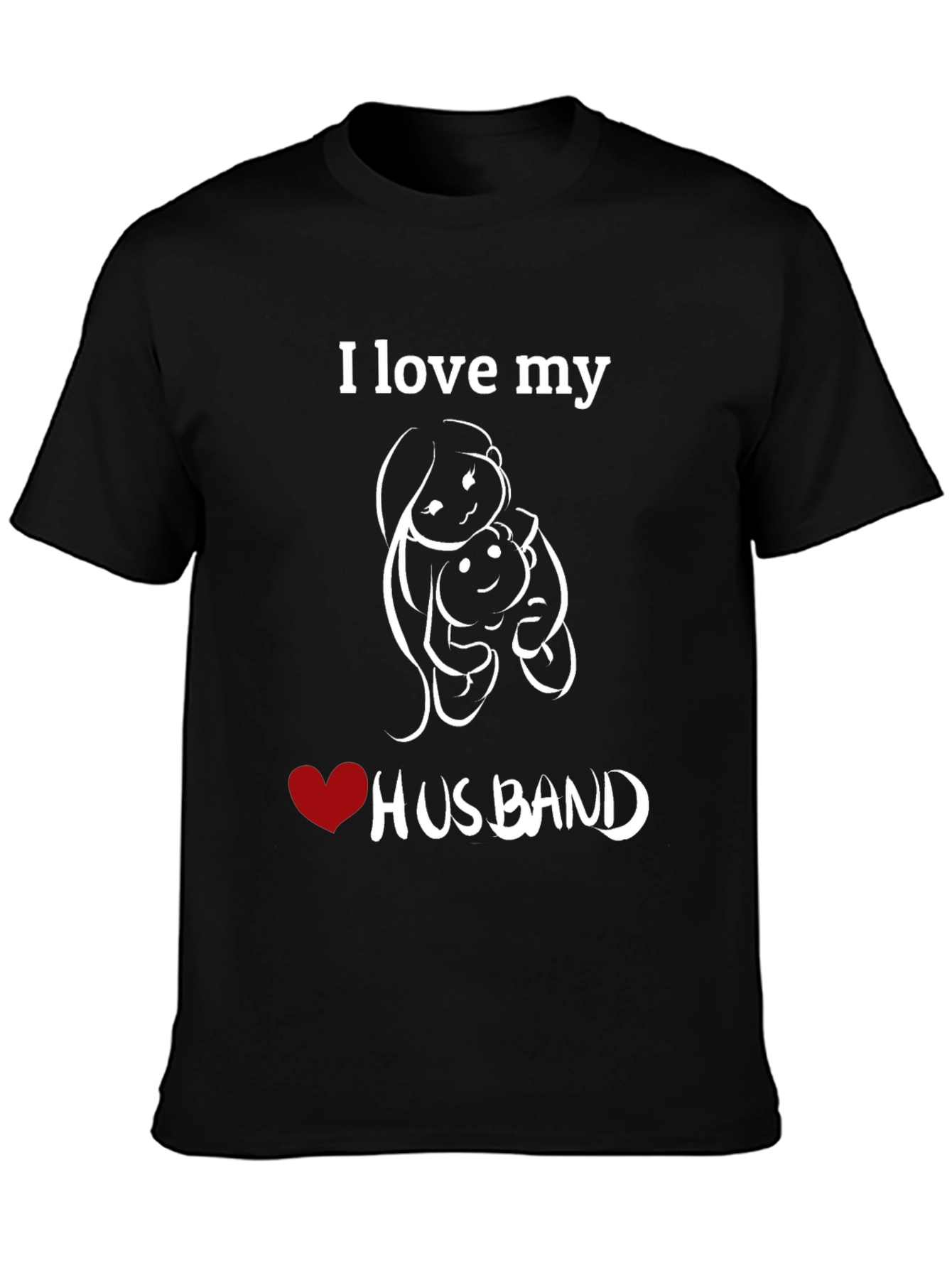 I Love My Husband Graphic T-Shirt - Black