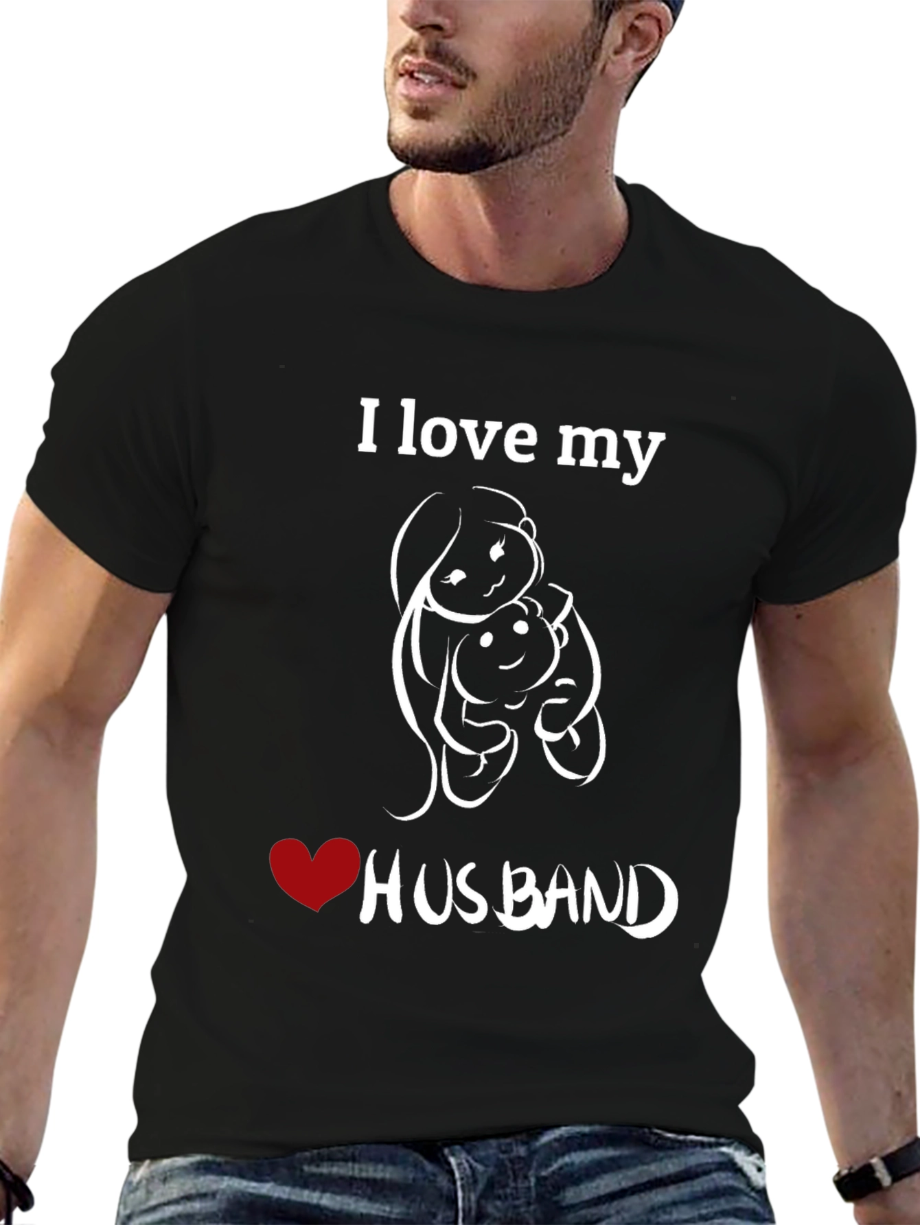 I Love My Husband Graphic T-Shirt - Black