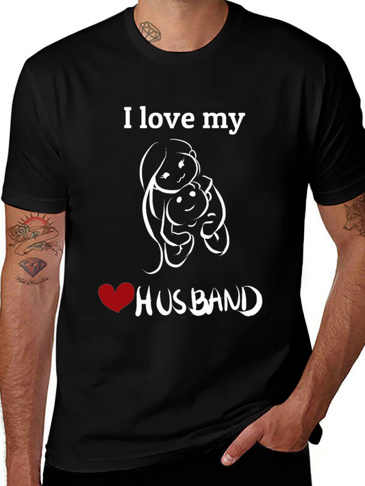 I Love My Husband Graphic T-Shirt - Black