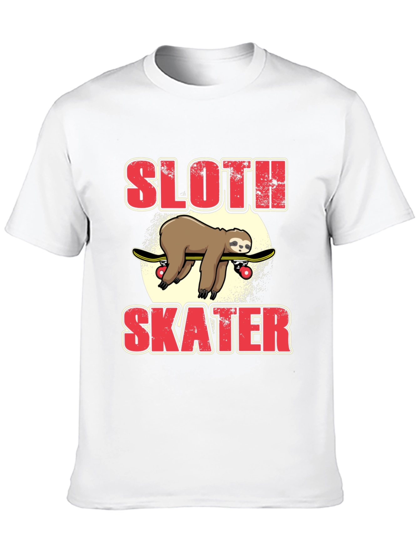 Sloth Skater T-Shirt - Funny Animal Skateboarding Tee