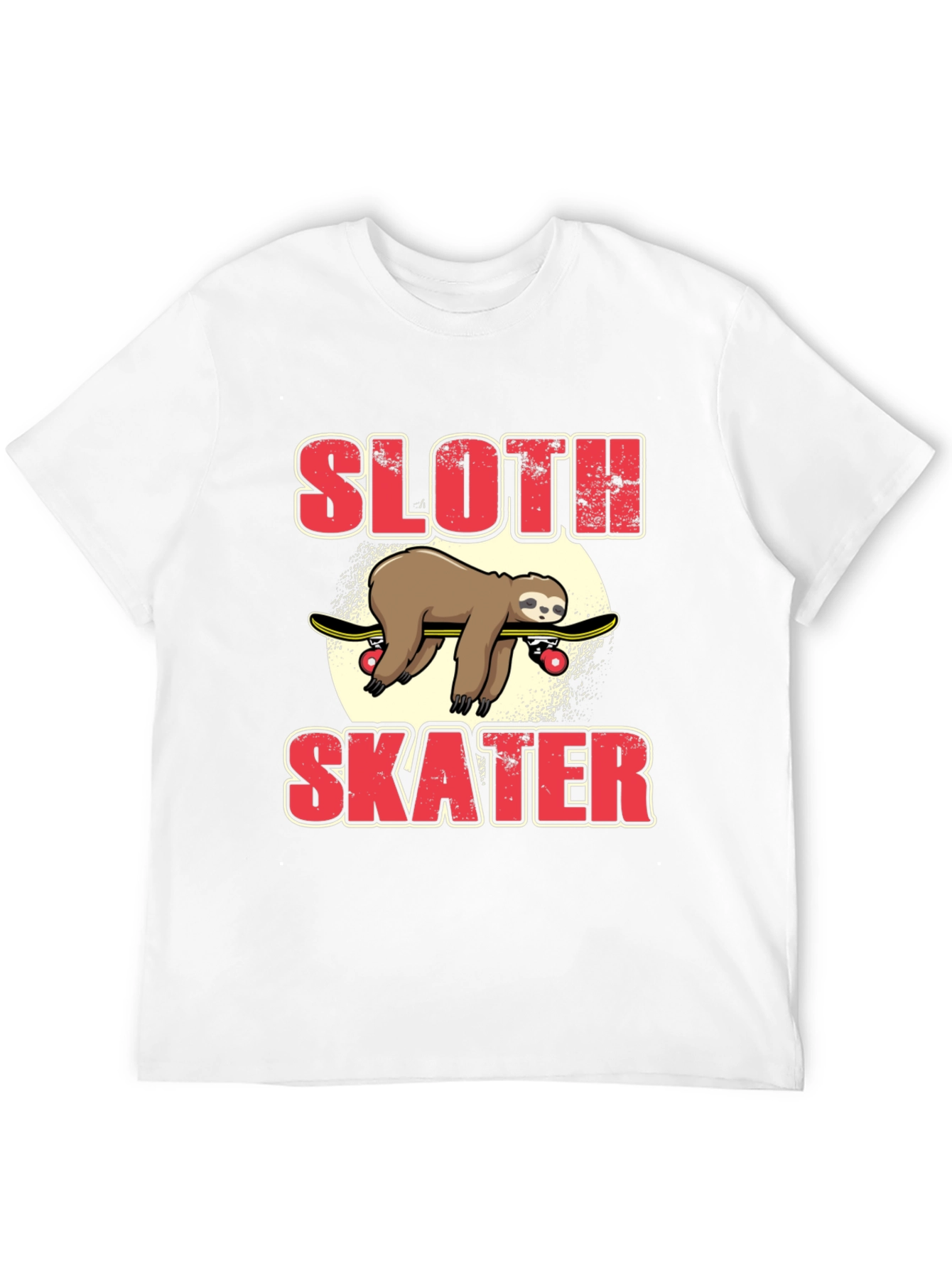 Sloth Skater T-Shirt - Funny Animal Skateboarding Tee