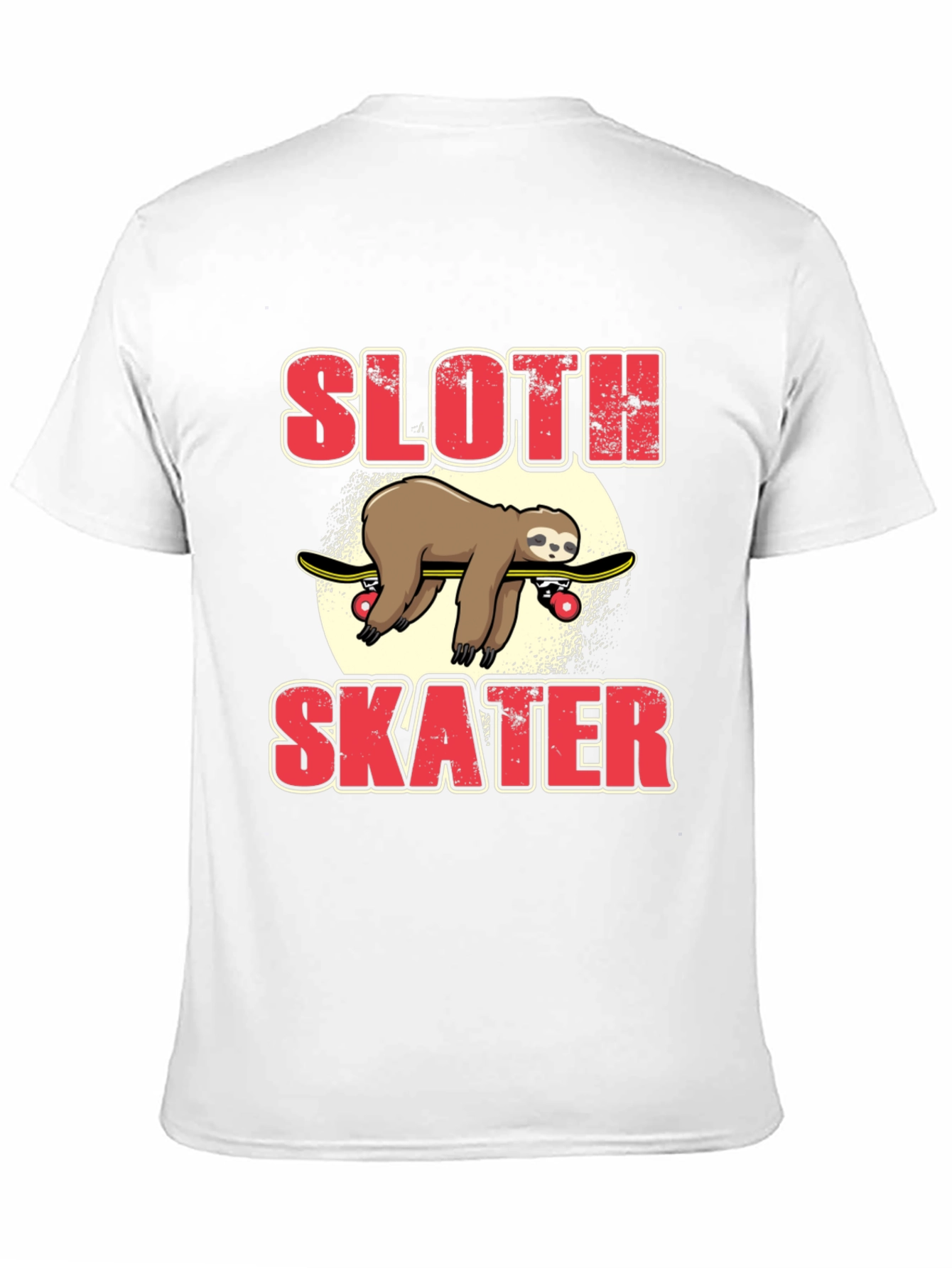 Sloth Skater T-Shirt - Funny Animal Skateboarding Tee