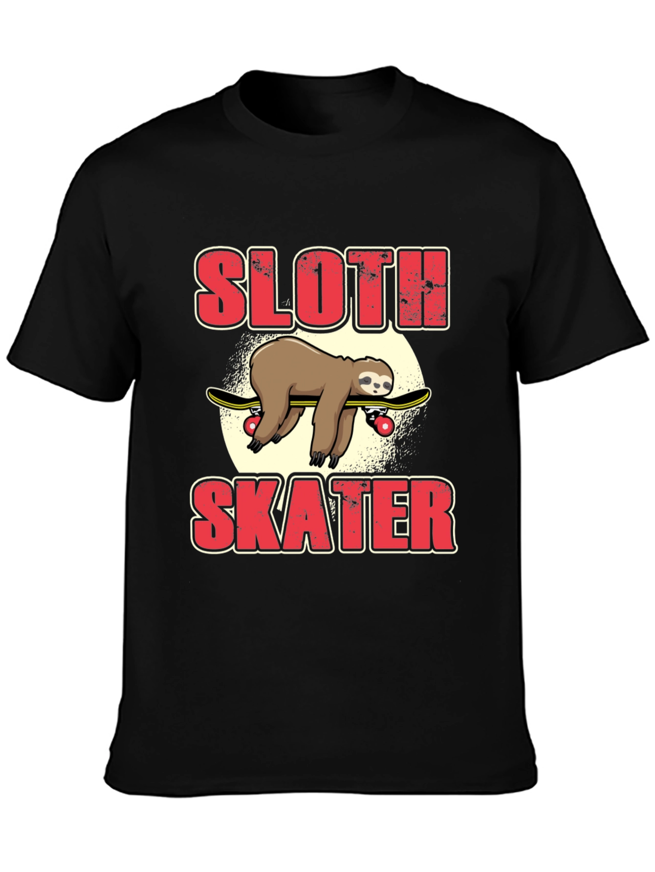 Sloth Skater T-Shirt - Funny Animal Skateboarding Tee