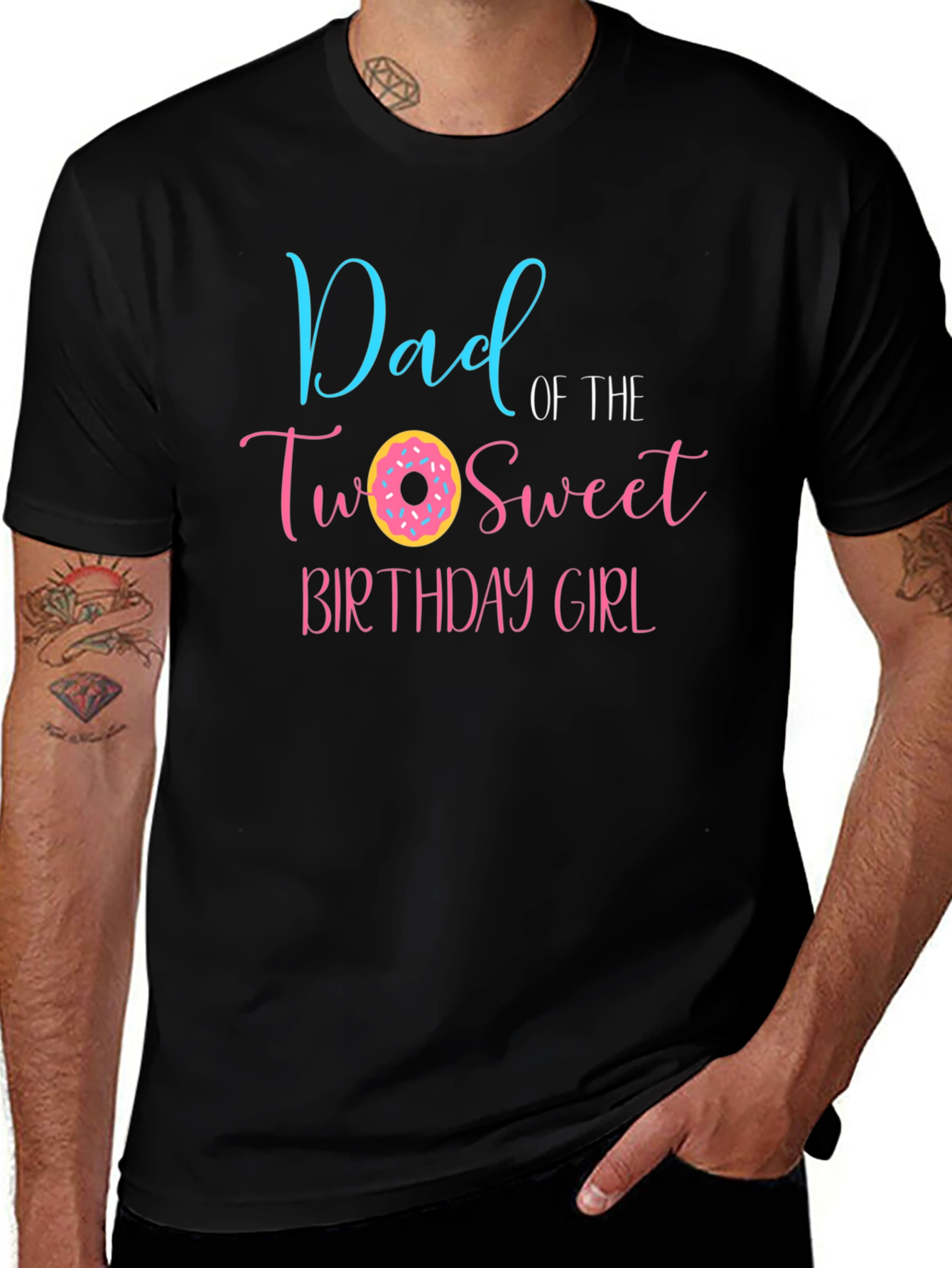 Dad of the Two Sweet Birthday Girl T-Shirt