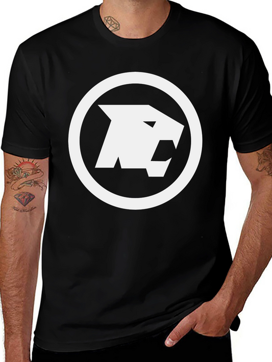 Black Tee with White Panther Logo