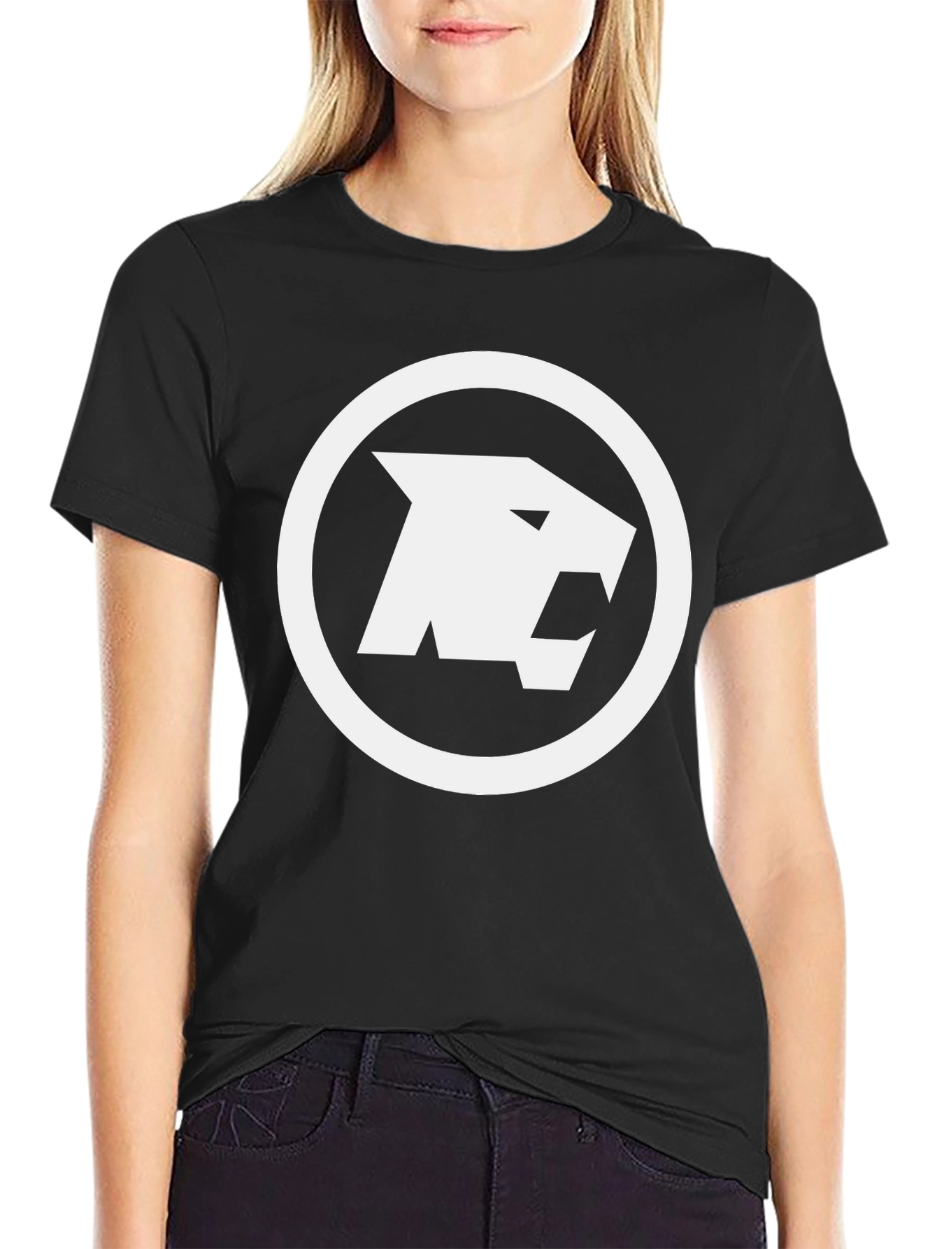 Black Tee with White Panther Logo