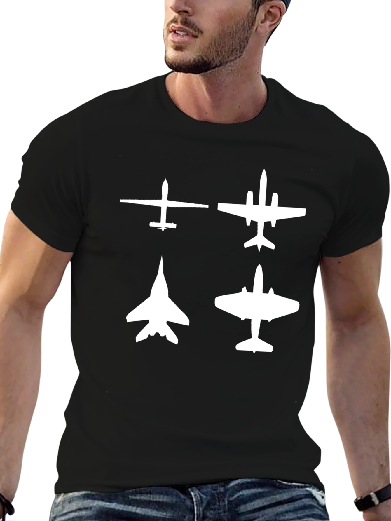 Aircraft Silhouette T-Shirt - Aviation Enthusiast Tee