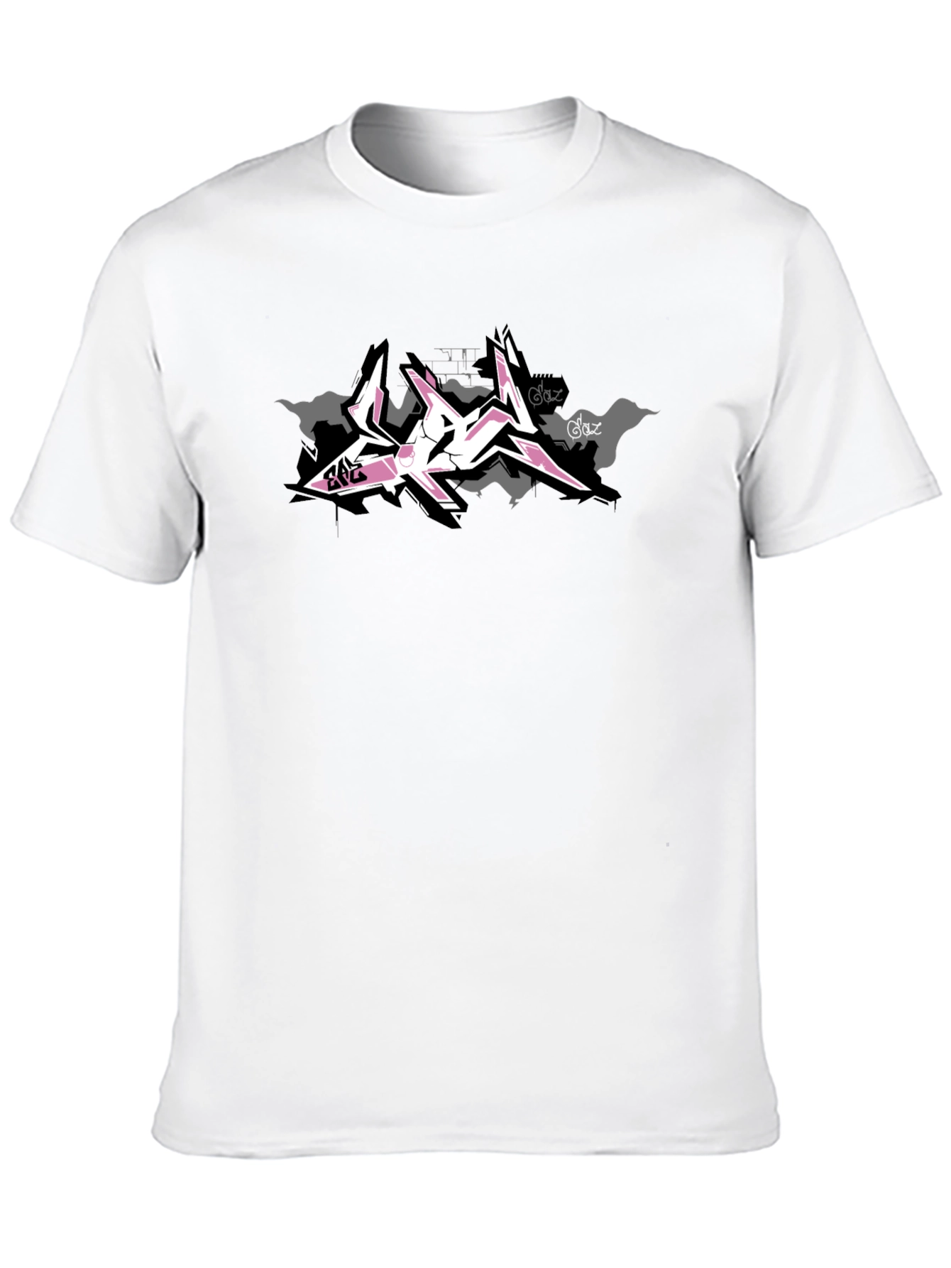 Black Tee with Pink Graffiti Art Design
