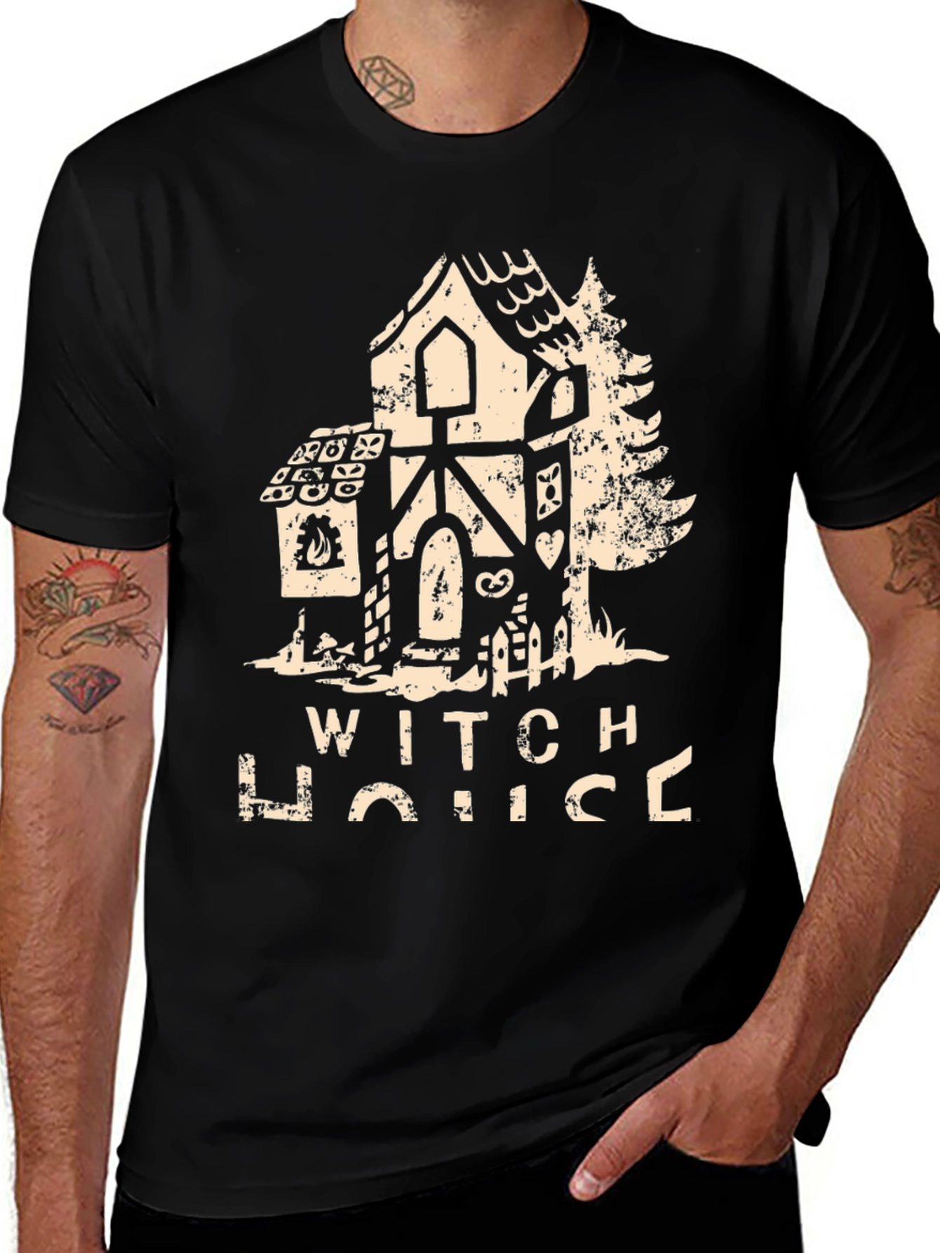 Witch House Graphic T-Shirt Halloween Apparel