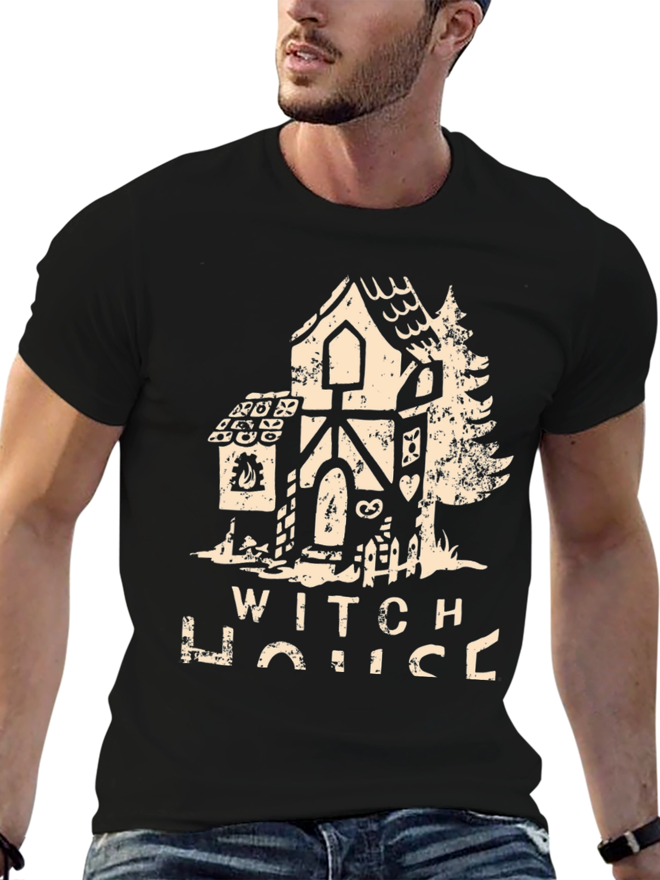 Witch House Graphic T-Shirt Halloween Apparel