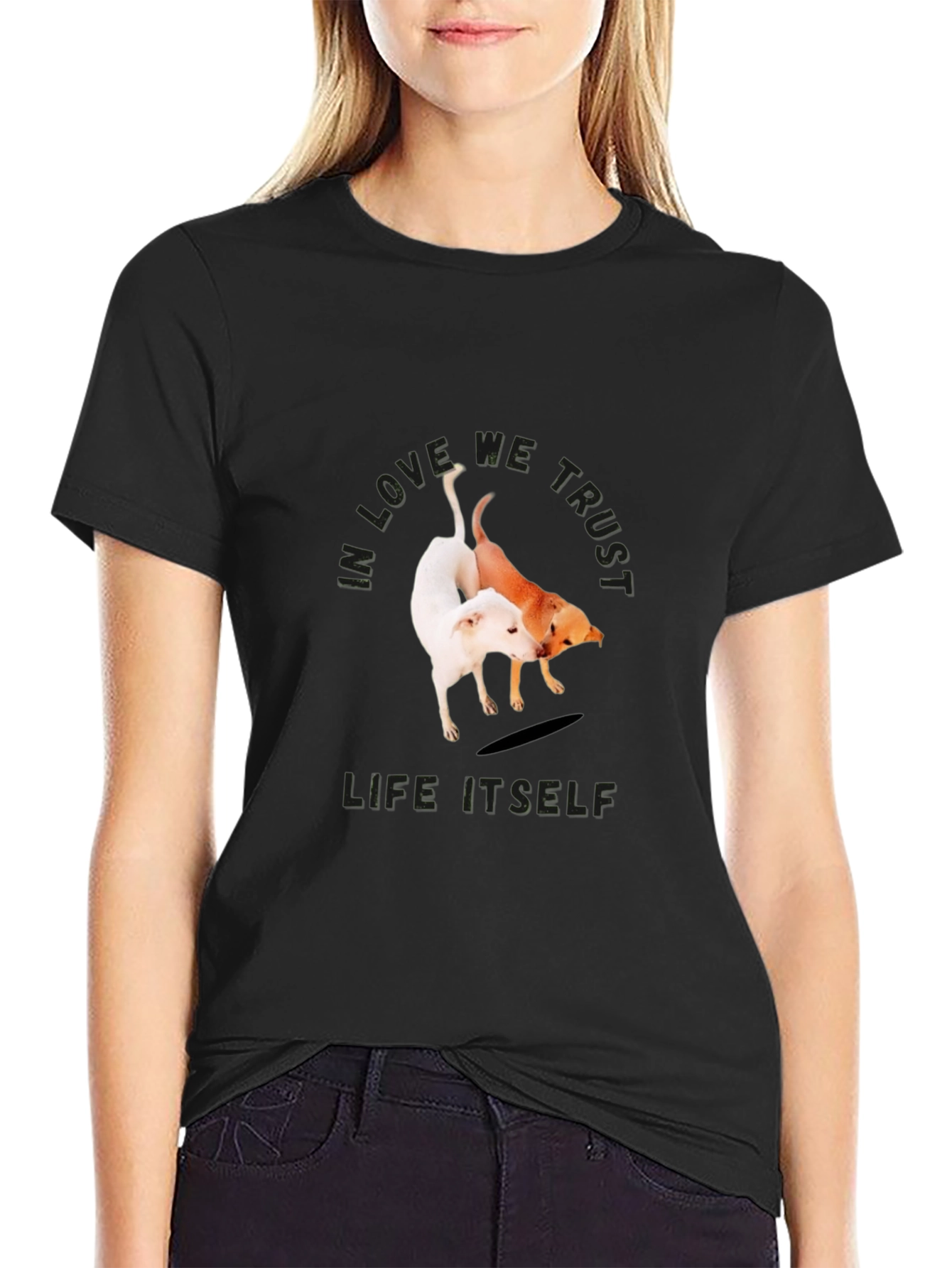 Dog Lovers Graphic T-Shirt: We Love We Trust