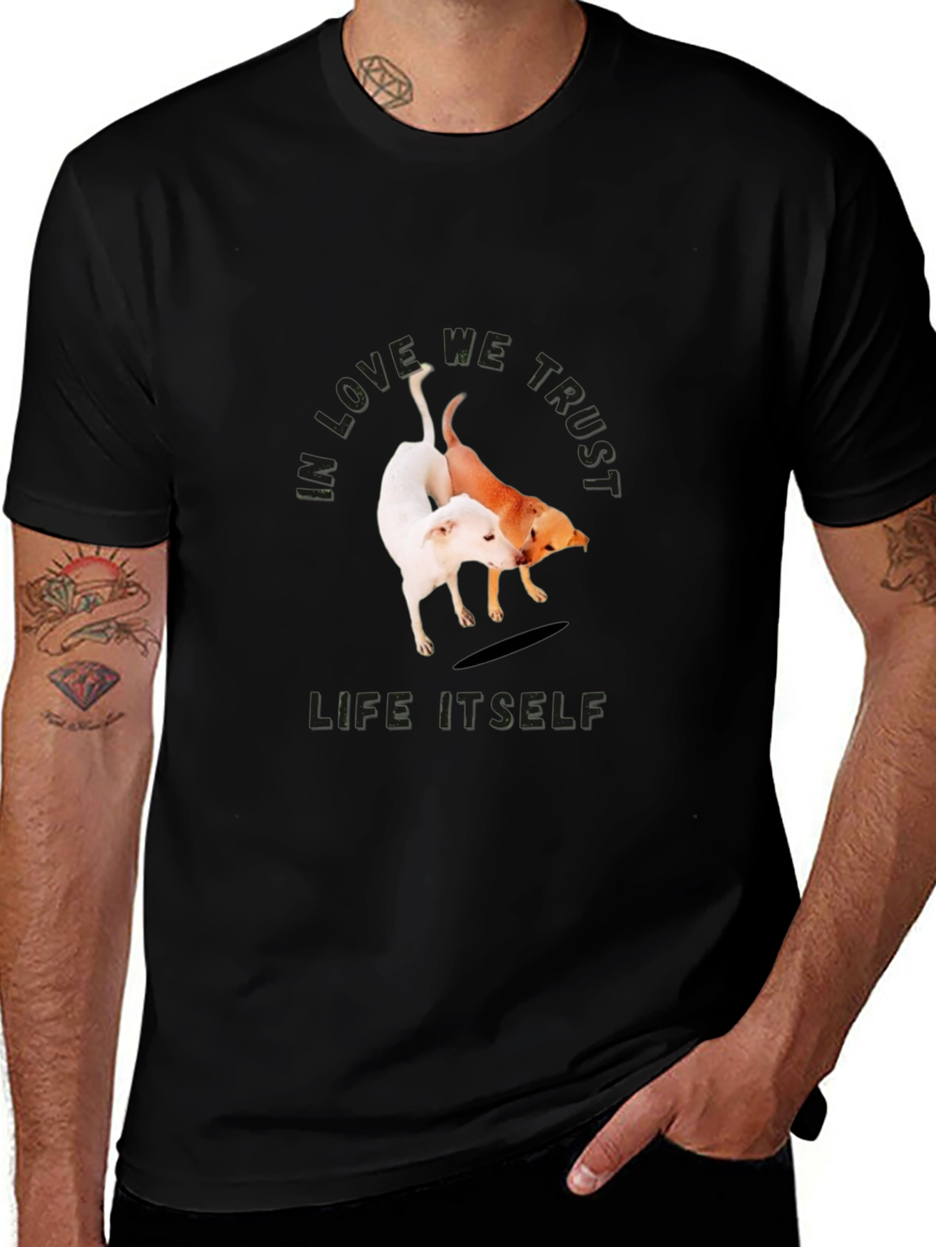 Dog Lovers Graphic T-Shirt: We Love We Trust
