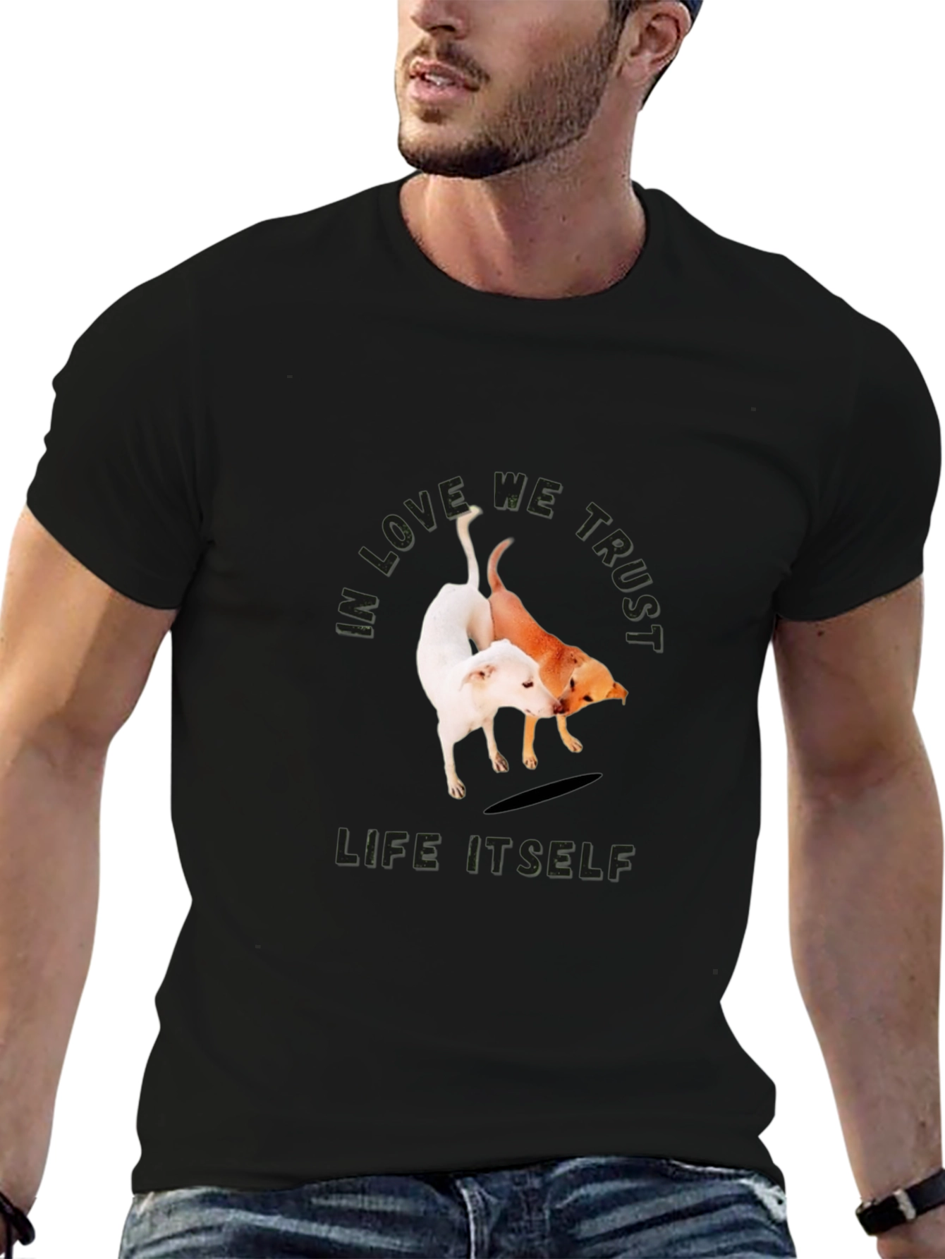 Dog Lovers Graphic T-Shirt: We Love We Trust